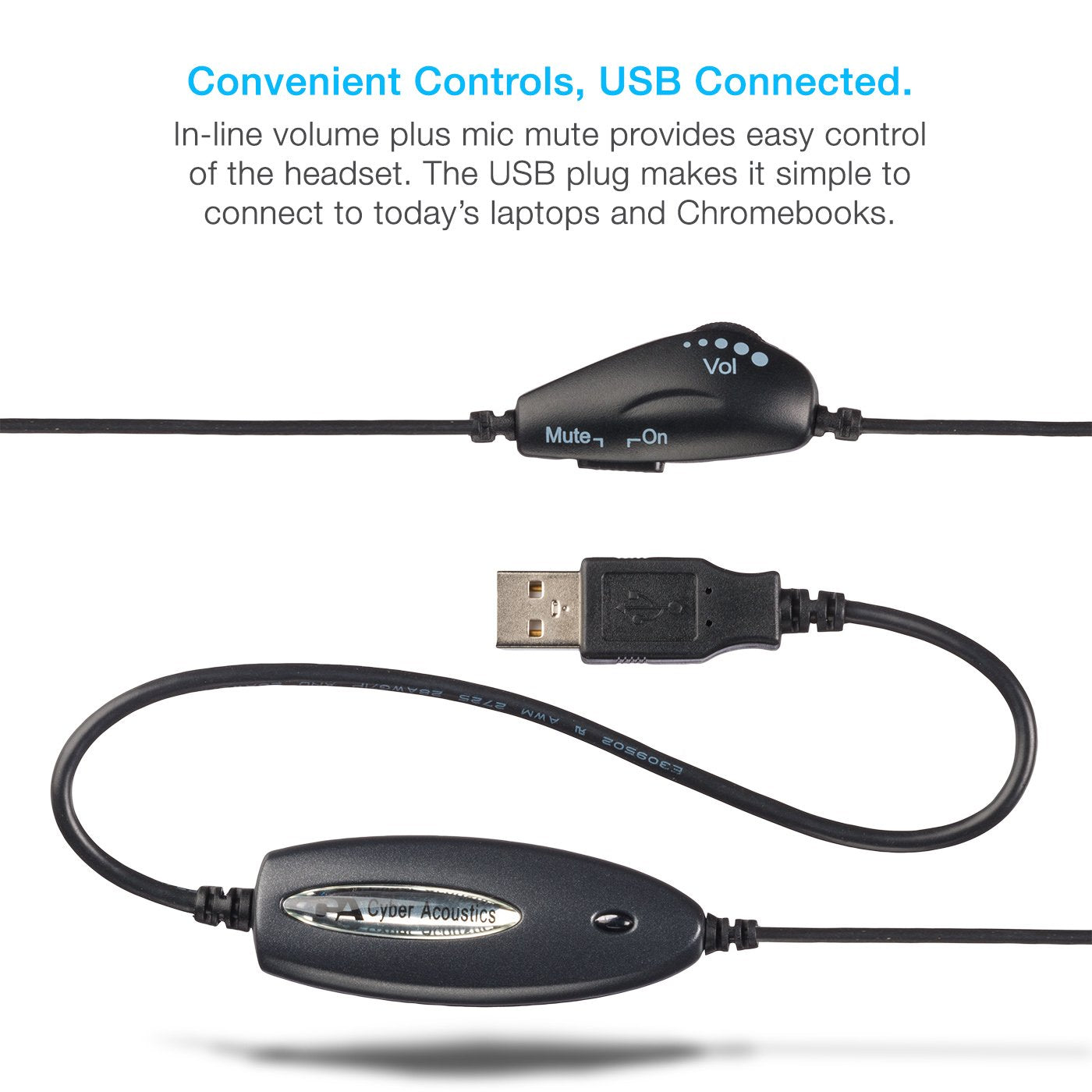 Cyber Acoustics Usb Mono Ac 840 Headset, Headphone With Microphone, Great For Education, Office And Call Centers (Ac 840)