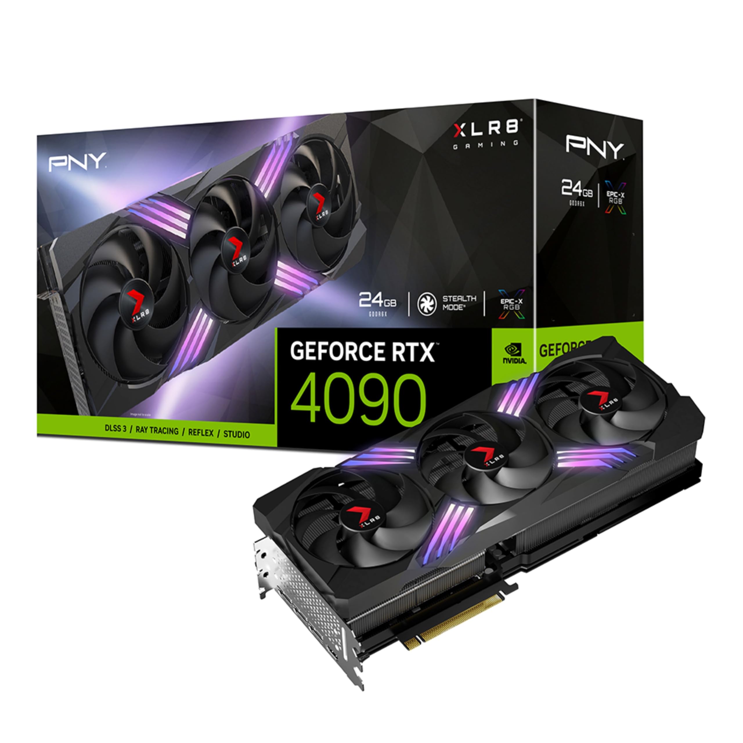 PNY GeForce RTX 4090 24GB XLR8 Gaming Verto Epic-X RGB Triple Fan Graphics Card DLSS 3 (ARGB, 384-bit PCIe 4.0, GDDR6X, Supports