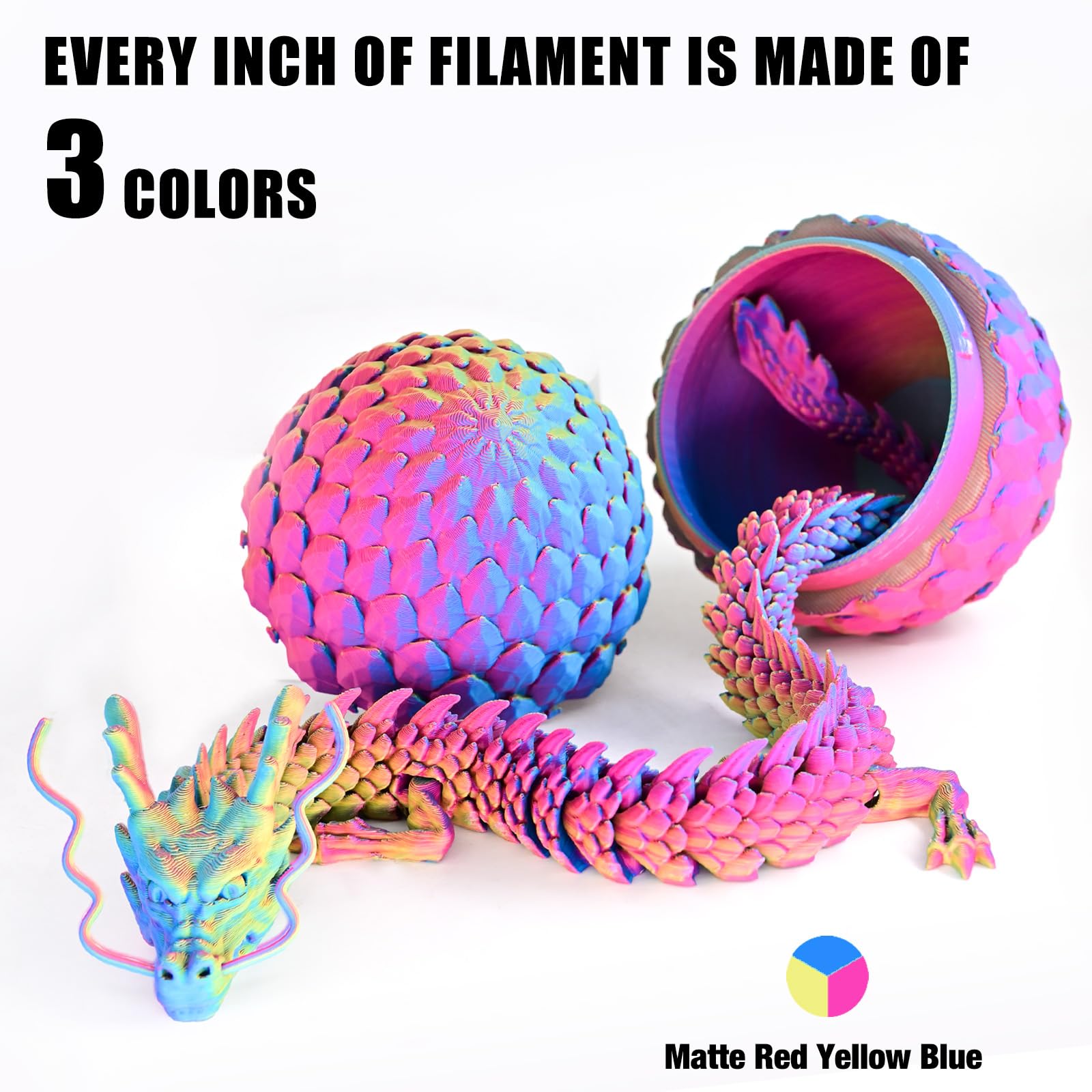 Ovv3D Pla Filament 1.75Mm, Rainbow Pla Filament Matte Tri Color 3D Printer Filament, Macaron 3D Printing Filament Red Yellow Blu