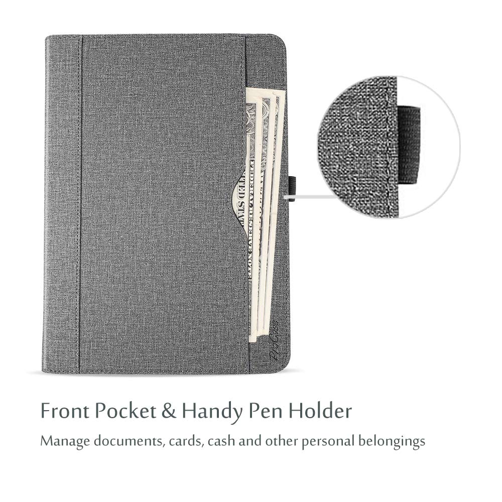 Procase Universal Tablet Case 9' 10.1' Inch, Stand Folio Tablet Case Protective Cover For 9' 9.7' 10' 10.1' Touchscreen Tablet With Multiple Viewing Angles And Pen Holder  Grey