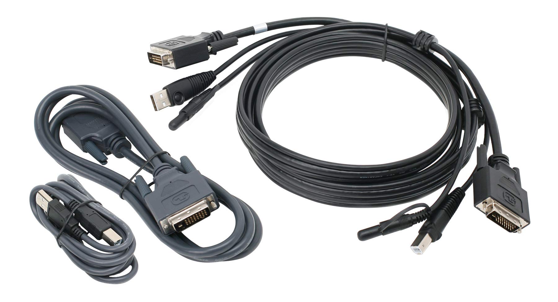 10 Ft. Dual View Dvi, Usb Kvm Cable Kit With Audio (Taa)
