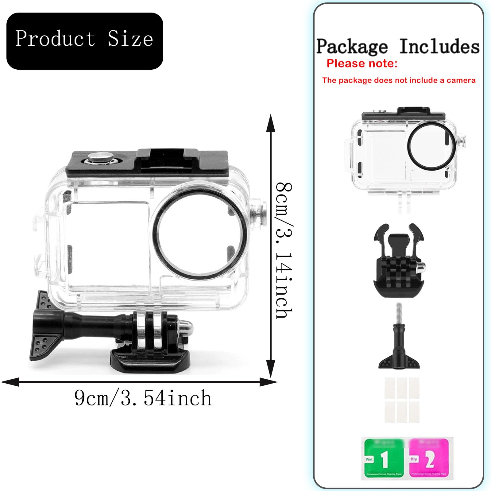 Pctc 45M(148Ft) Waterproof Case For Dji Osmo Action4, Accessories For Dji Osmo Action3/4 Waterproof Case,Protective Underwater D