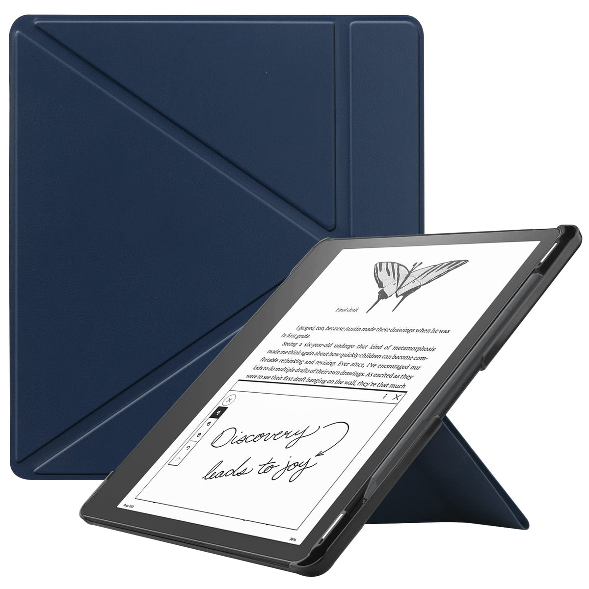 Kuroko Slimshell Case For Kindle Scribe 10.2    2022 Released, Origami Standing Lightweight Pu Leather Stand Smart Cover With Pe