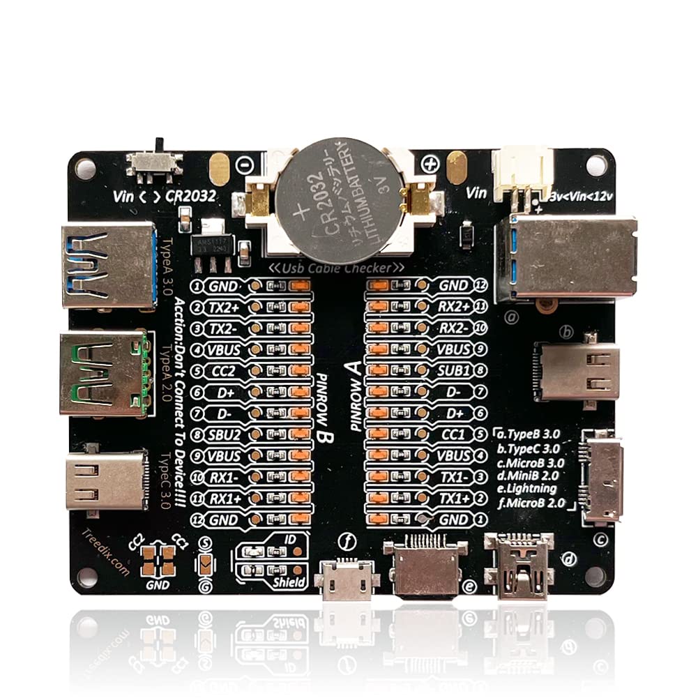 Treedix USB Cable Data Line Test Board USB Cable Checker Data Wire Charging Test Card TypeC Micro Type A Type B