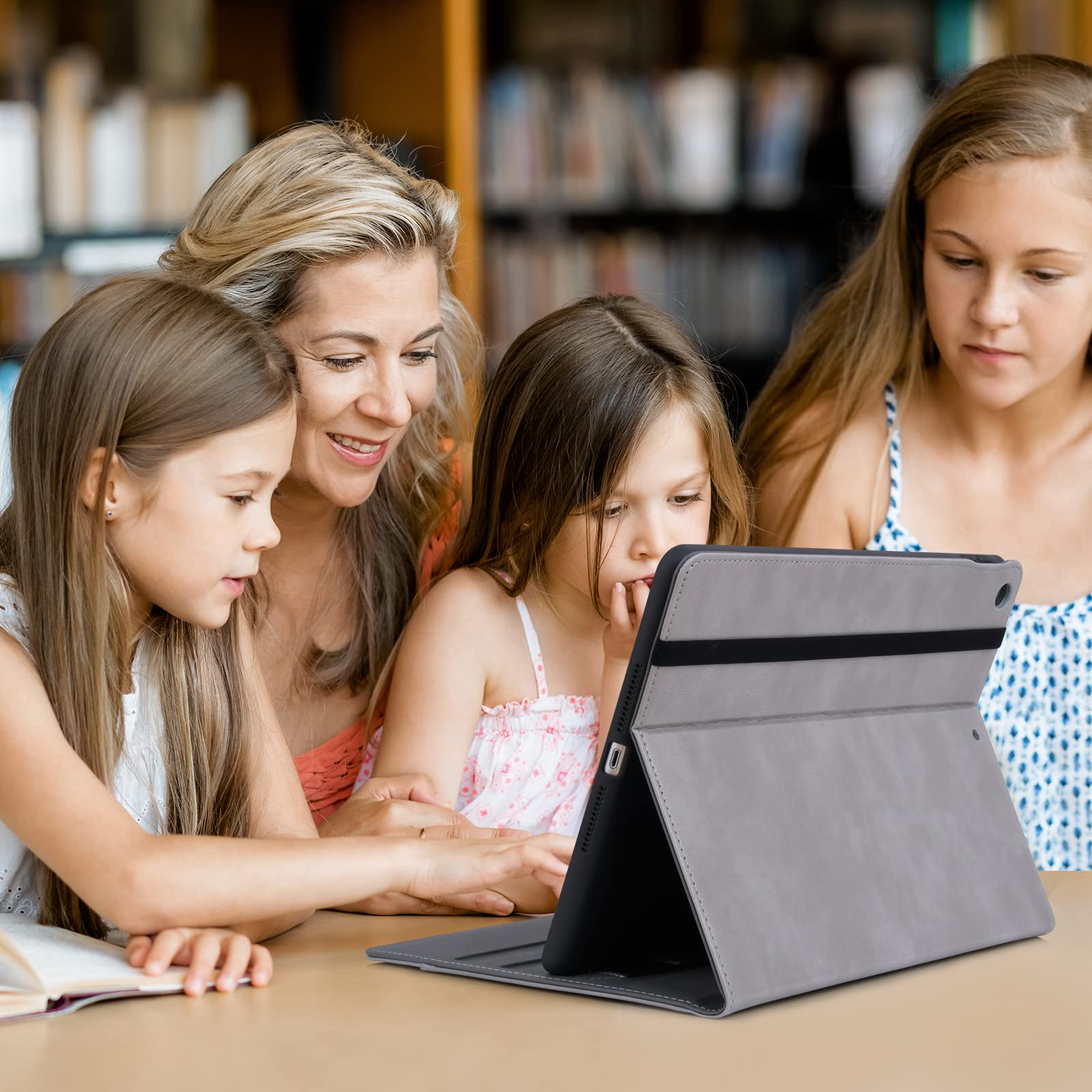 Hfcoupe For Ipad 9Th / 8Th / 7Th Generation Case 2021/2020/2019, Full Body Ipad Cover 10.2 Inch With Pencil Holder And Pocket, M