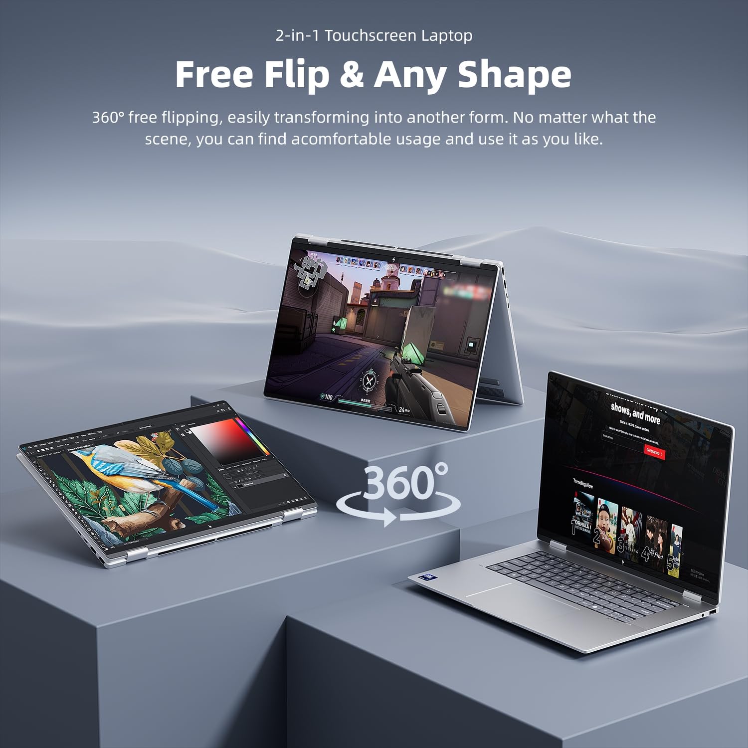 Hp Envy X360 2-In-1 Touchscreen Laptop, 14'' Fhd, 10-Core Intel Core 5 120U (Beats I7-1255U), 8Gb Ram, 1Tb Ssd, Fp Reader, Backl