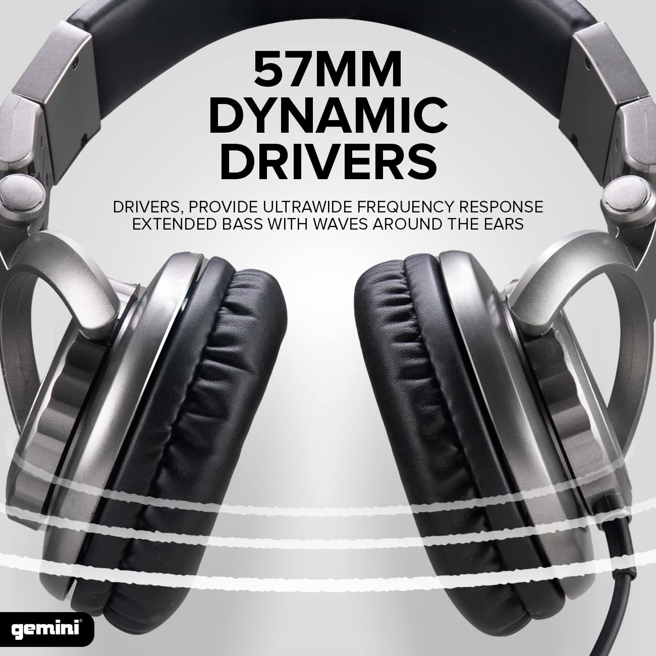 Gemini Professional Wired Dj Headphones - Over-Ear Studio Headphones For Music Production, Podcasting, Recording & Mixing - 57Mm