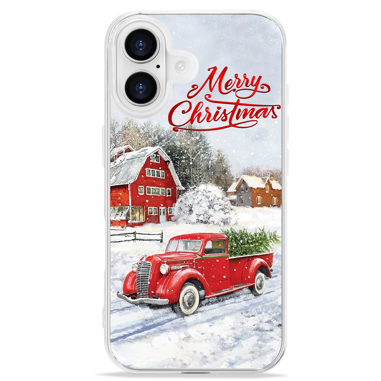 Lchulle Compatible With Iphone 16 Plus Christmas Case Xmas Santa Holiday Transparent Clear Design Women Men Kids Soft Tpu Silico