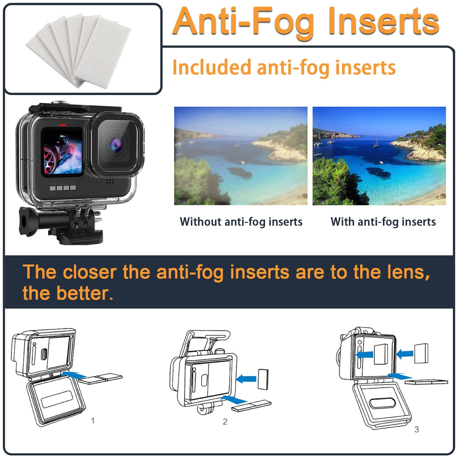 Waterproof Underwater Housing For Gopro Hero 12/11 /10/9 Black, Protective Dive Case Cover With Bracket For Go Pro 12/11 /10/9 B