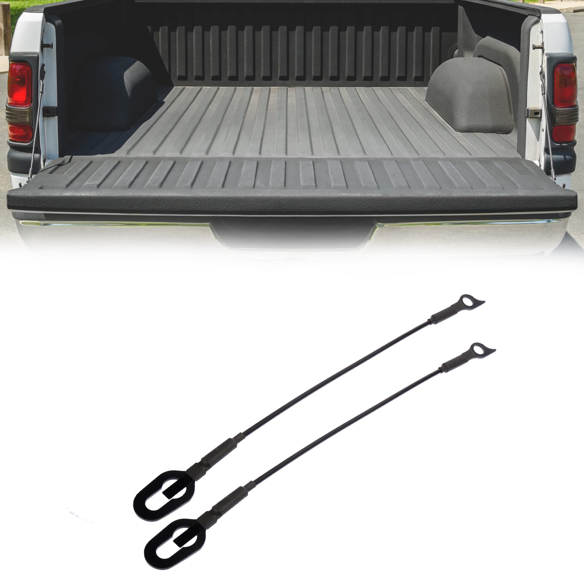 X Autohaux Pair Rear Tailgate Cables Lift Gate Support Straps Pickup For Dodge For Ram 1500 2500 3500 1994-2002 55345124Ab 55345