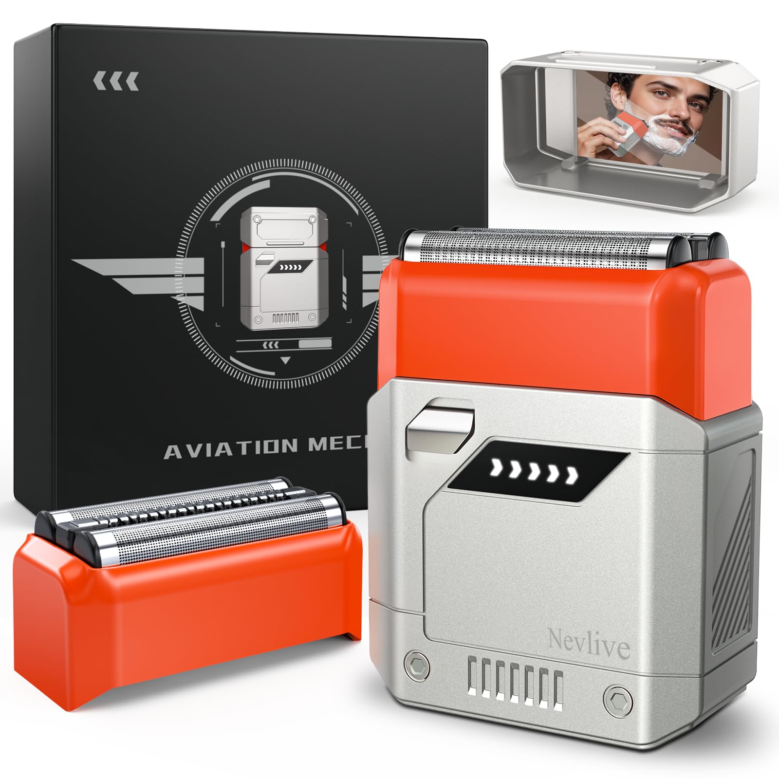 Nevlive Men'S Electric Shaver, Compact Foil Shaver, Usb C Rechargeable, Waterproof, Cordless, Portable Face Shaver With Travel C