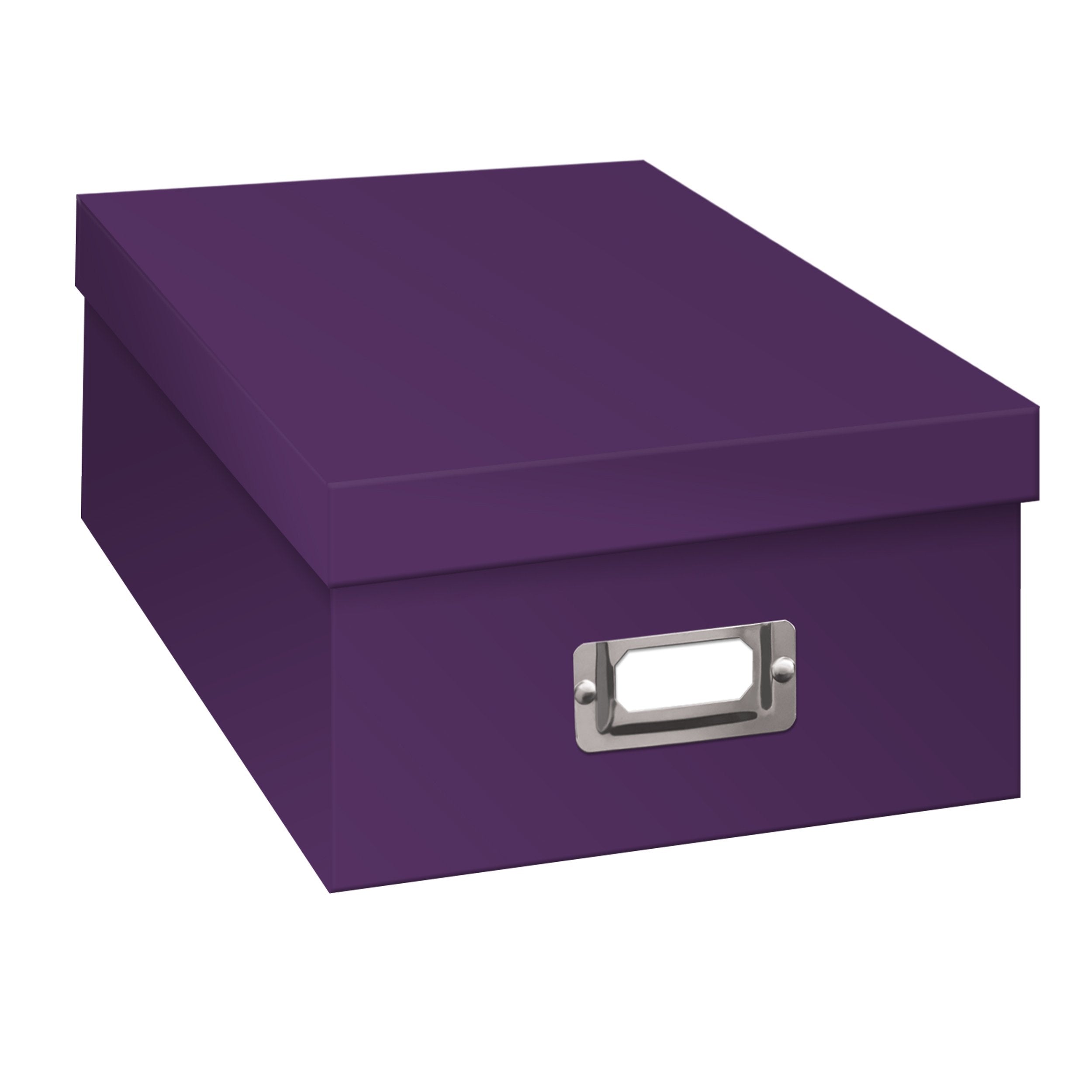 Pioneer B-1 Photo / Video Storage Box - Holds over 1,100 Photos up to 4x6 or 10 VHS Videos, Solid Color: Bright Purple.