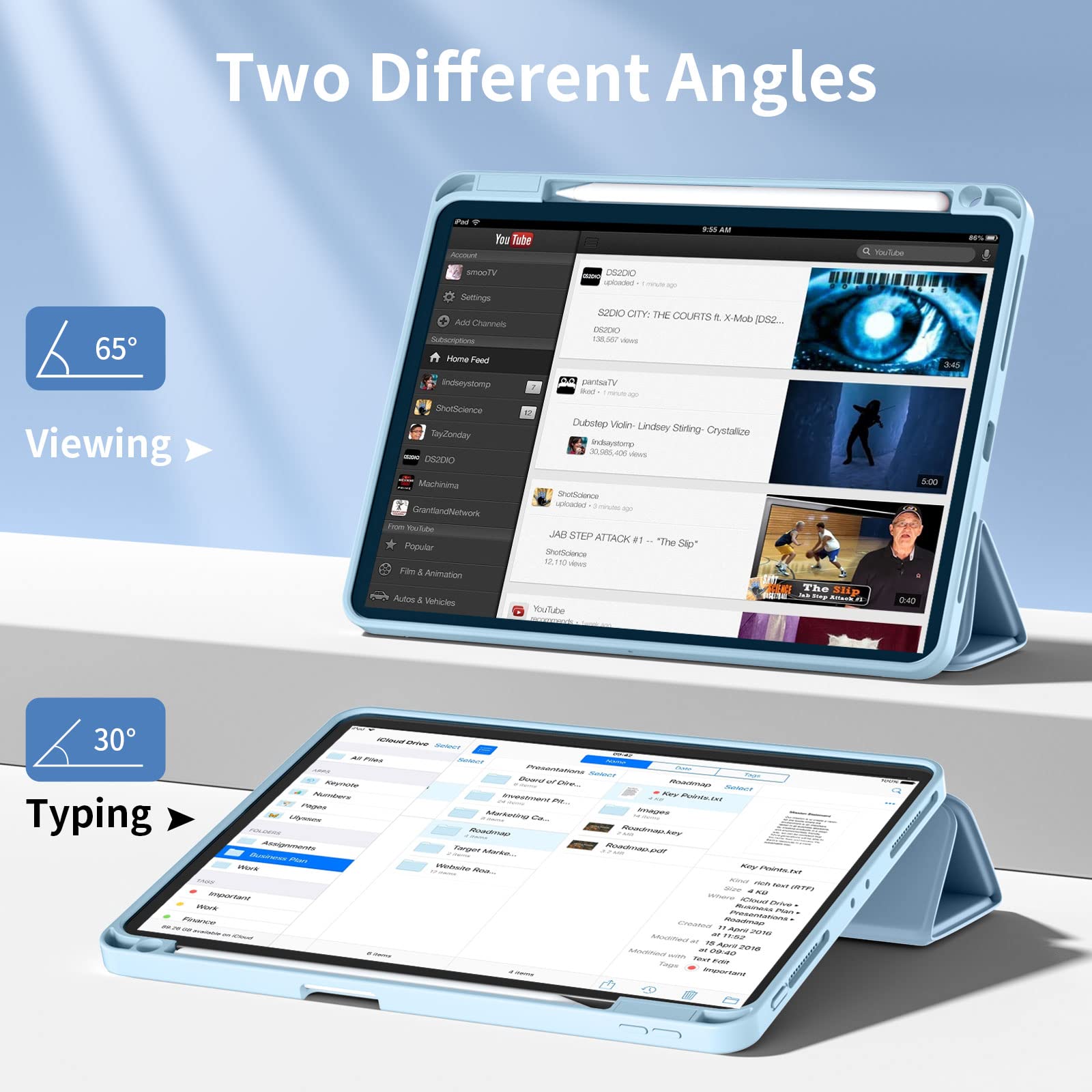 Wenlaty Case For Ipad Pro 11 Inch Case 4Th/3Rd/2Nd Generation With Pencil Holder, For Ipad 11 Pro Case 2022/2021/2020, Protectiv