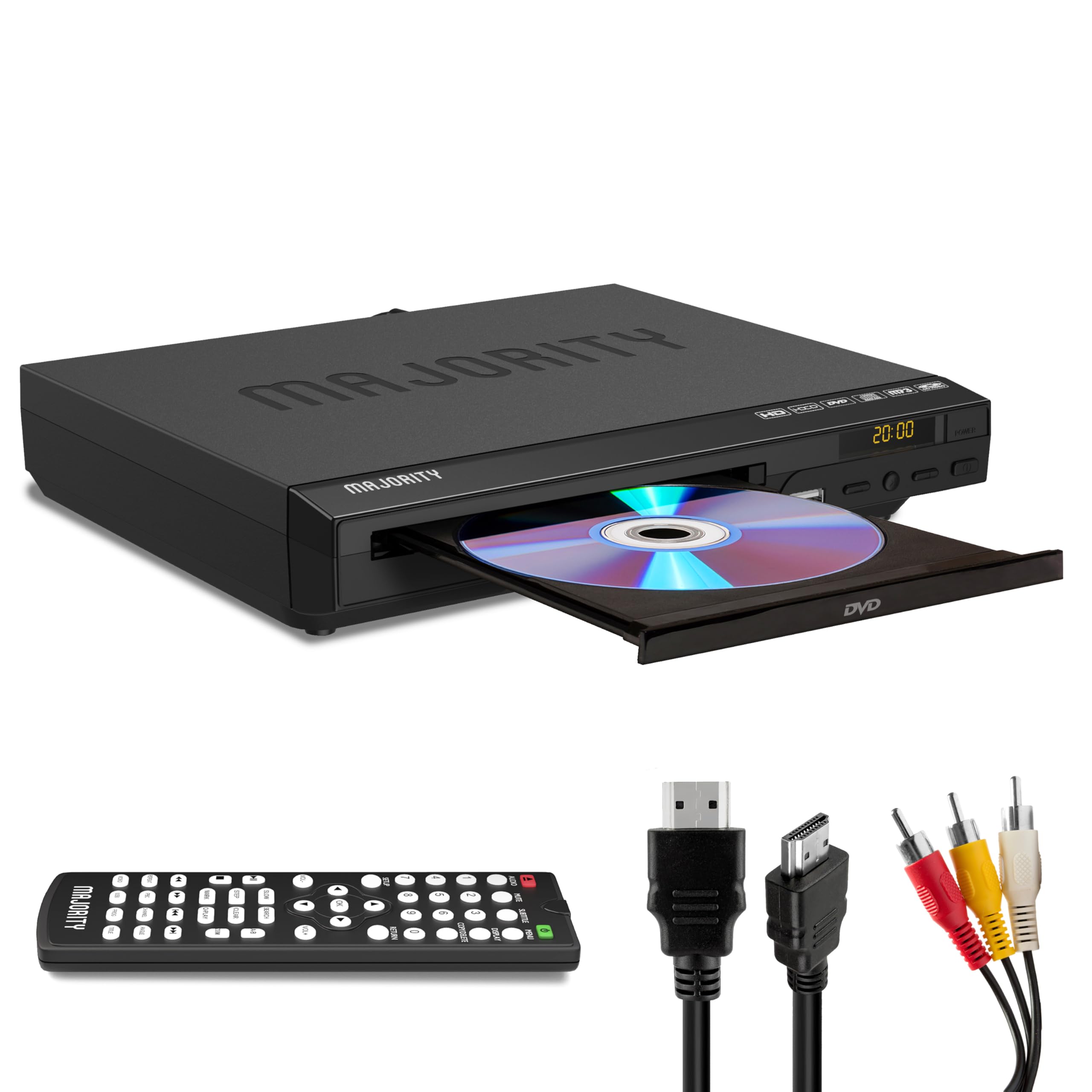 Hdmi Dvd Player For Tv | 1080P Region Free Dvd Players For Smart Tv | Mini Dvd Player With Usb, Cd & Mp3 | Hdmi Cable, Rca Cable