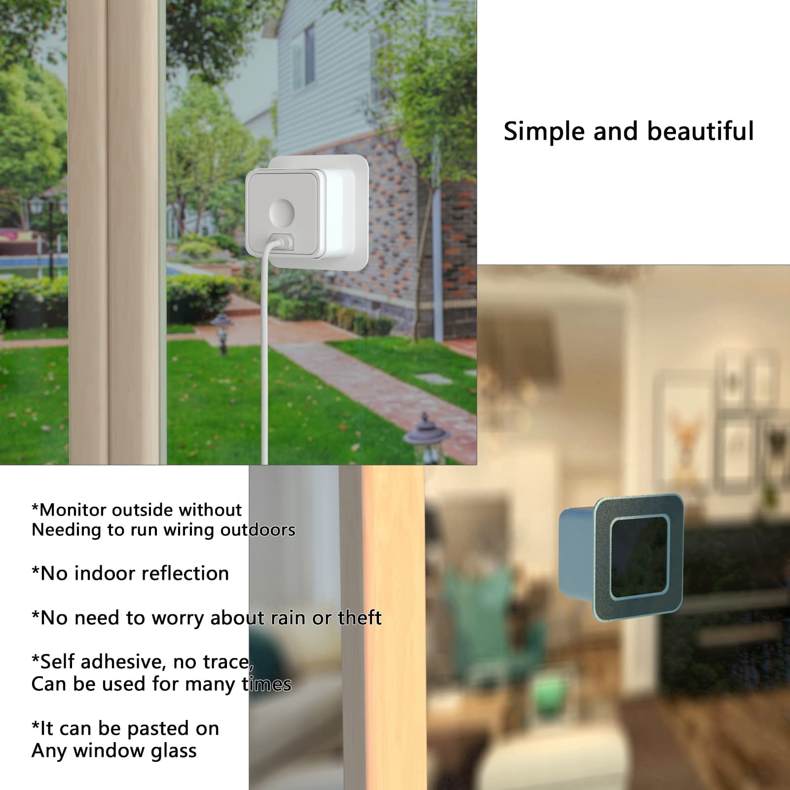 Teccle Window Mount For Blink Mini, Through Window Use Blink Mini, No Indoor Reflections (Pack Of 1)