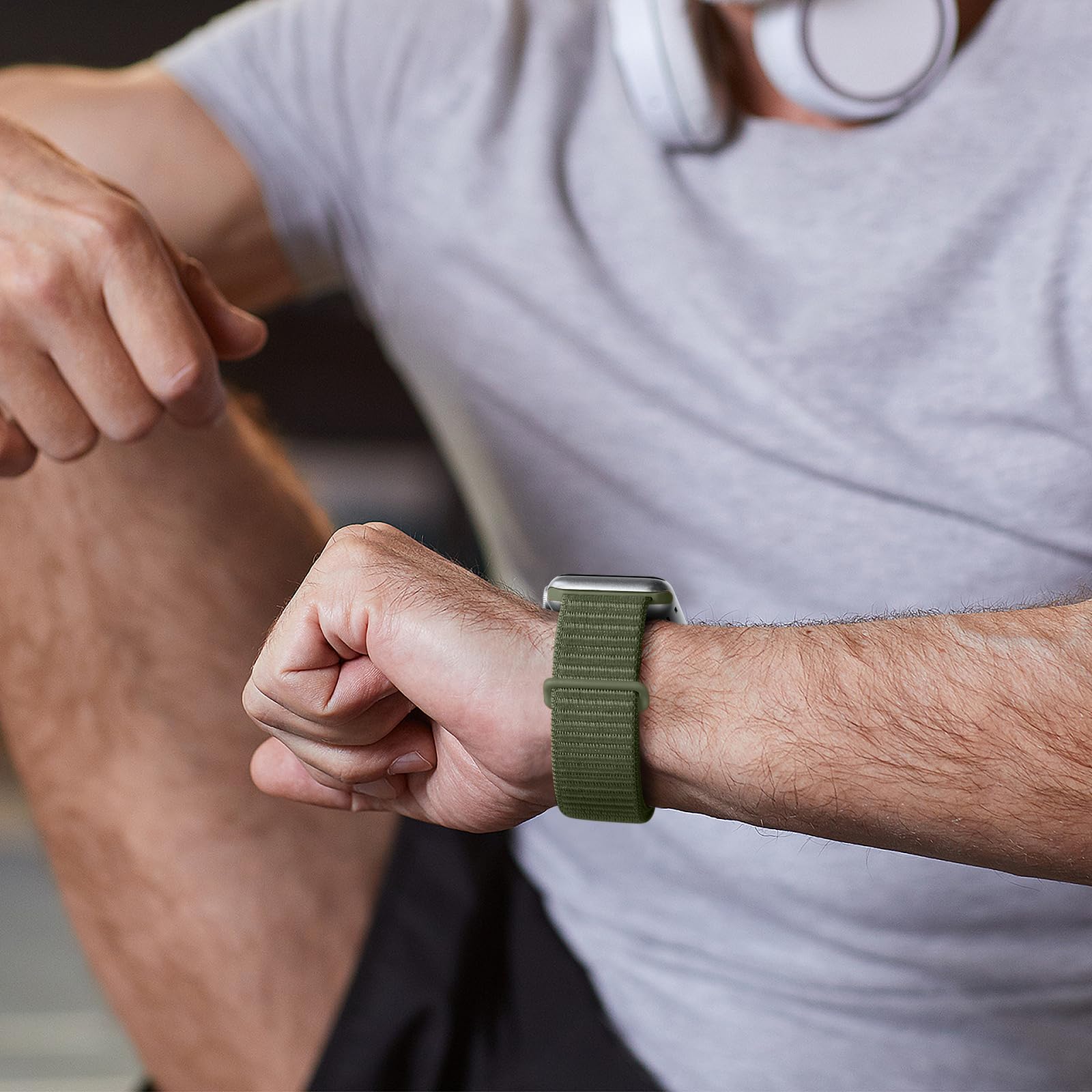 Getino Compatible For Apple Watch Band 40Mm 41Mm 38Mm 42Mm 44Mm 45Mm 46Mm 49Mm, Soft Nylon Weave Stretchy Sport Loop Strap For I