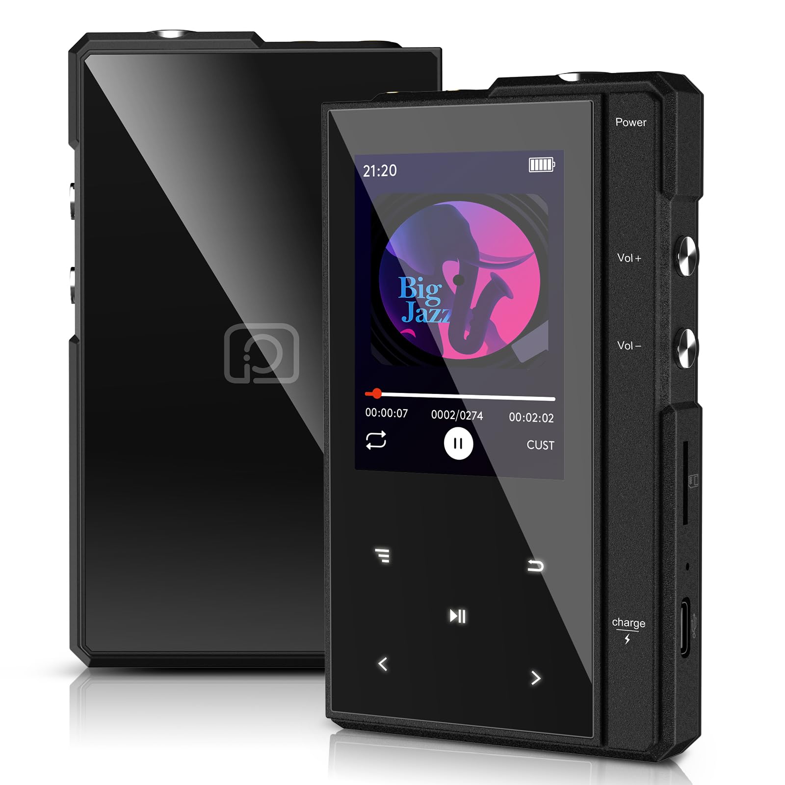 96Gb Mp3 Player With Bluetooth 5.0, Phinistec Z6 Digital Audio Player With Loud Speaker, 2.4'' Ips Super Battery Life Music Play