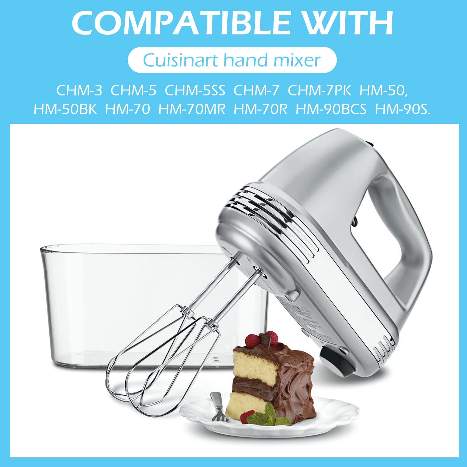 Hand Mixer Beaters Compatible With Cuisinart Chm Mixer, Hm 50, Hm 70, 9 7 5 3 Mixer Attachments, For Cuisinart Blender Replaceme