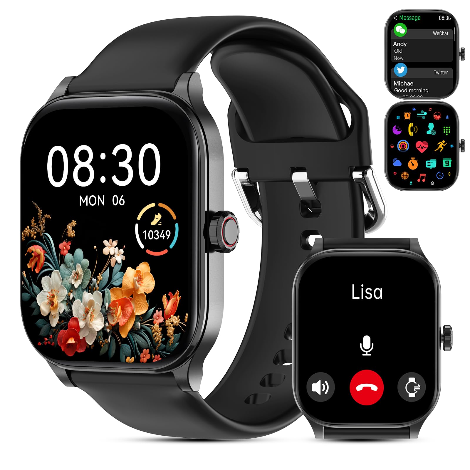 Smart Watch For Men Women(Answer/Make Call), Smartwatches With Heart Rate/Spo2/Sleep/Stress Monitor, Ip68 Waterproof, 100+ Sport