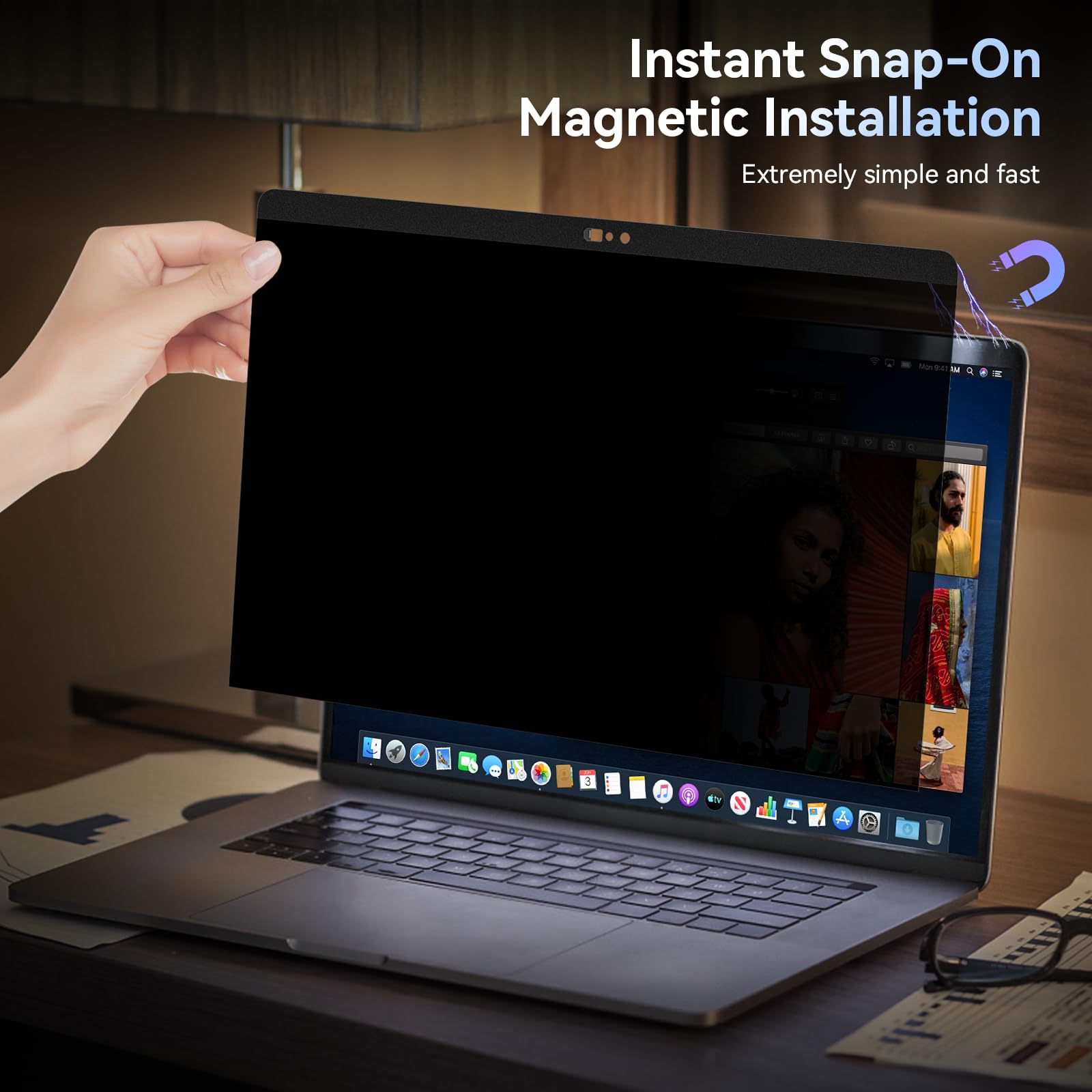 Privacy Screen Macbook Pro 13 Inch(2016 2022, M1, M2)/Macbook Air 13 In (2018 2021, M1), Magnetic Removable Anti Glare Blue Ligh