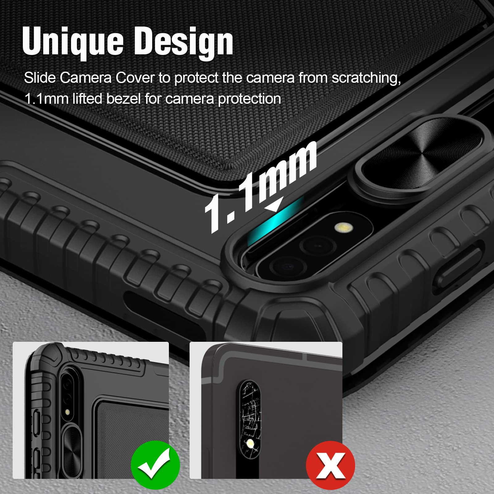 Nillkin Galaxy Tab S8 Plus/S7 Fe/S7 Plus 5G Case With Keyboard 12.4 Inch, Multi Angle Detachable Wireless Keyboard Case With Cam