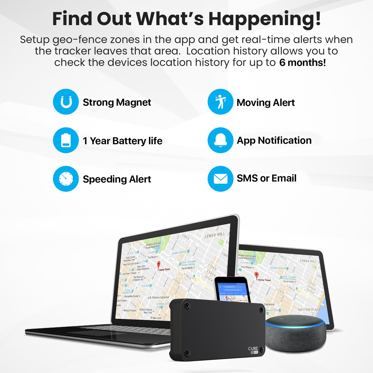 Cube Professional Gps Tracker For Vehicles Assets, Magnetic Gps Trackers, Car Tracker Device: Real Time Worldwide Location Geo-F