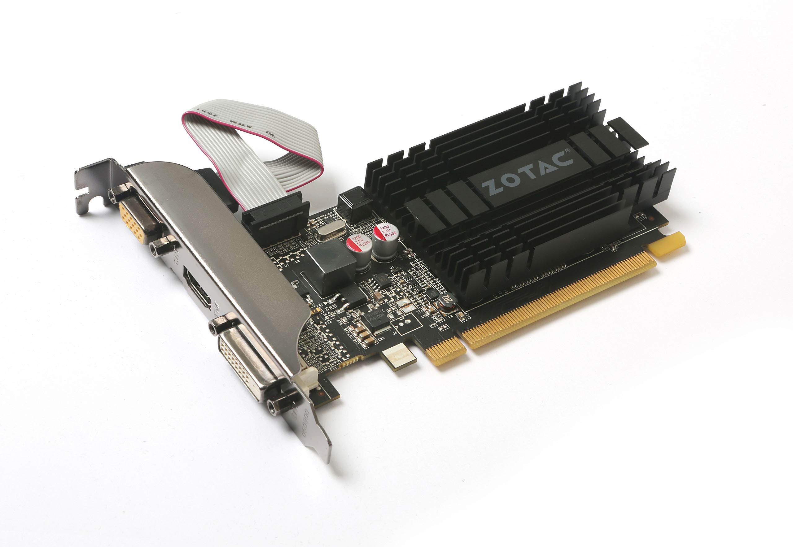 Zotac Geforce Gt 710 2Gb Ddr3 Pci E2.0 Dl Dvi Vga Hdmi Passive Cooled Single Slot Low Profile Graphics Card (Zt 71302 20L)