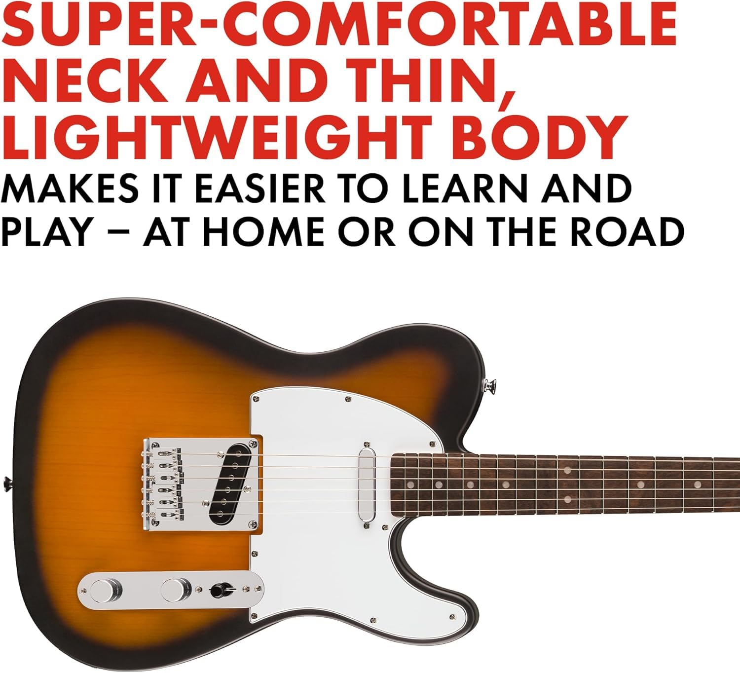 Fender Squier Debut Series Telecaster Electric Guitar, Beginner Guitar, 2-Year Warranty, Includes Free Lessons, 2-Color Sunburst