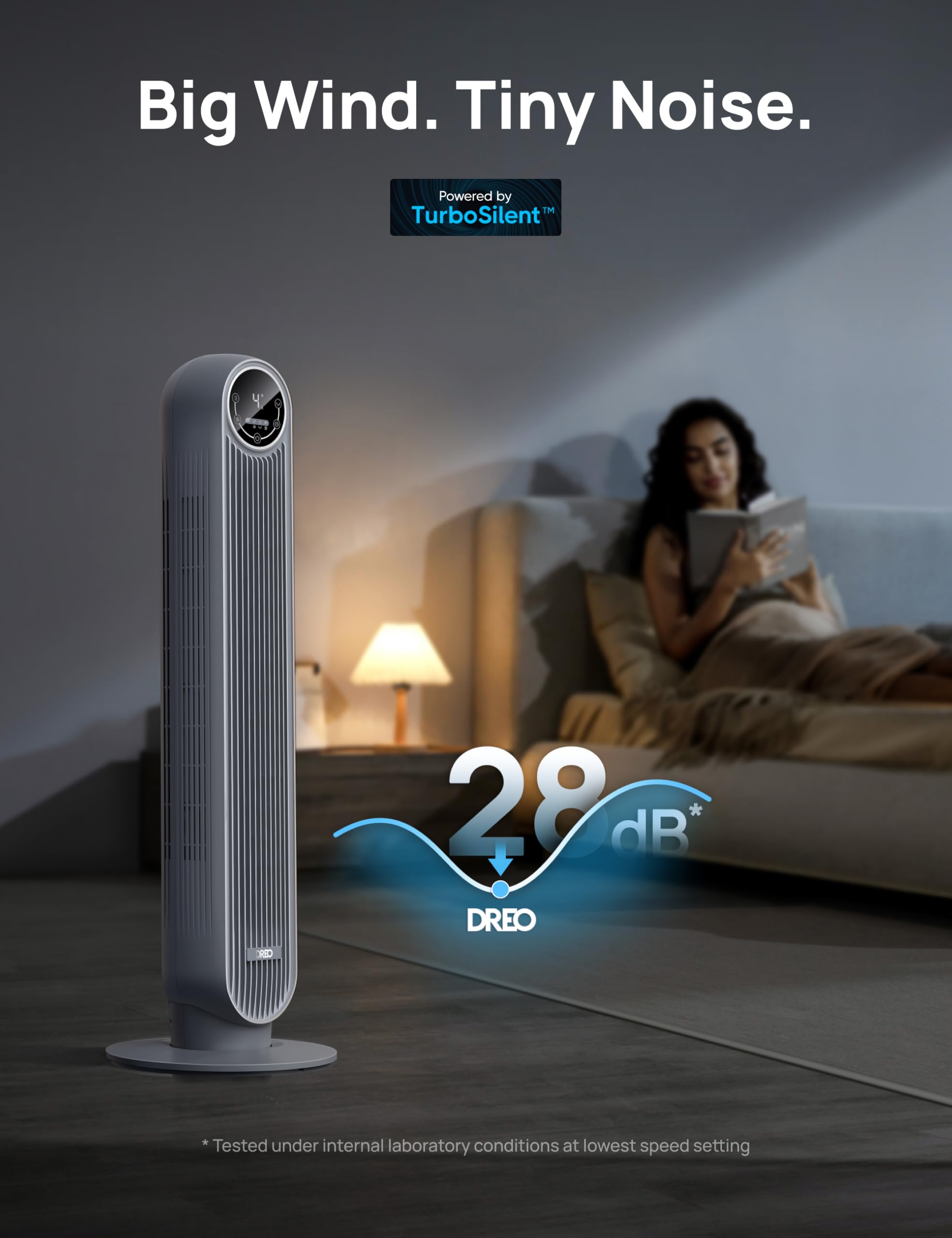 Dreo Tower Fan For Bedroom, 25Ft/S Velocity Quiet Floor Fan, 90 Oscillating Fans For Indoors With 4 Speeds, 4 Modes, 8H Timer, B