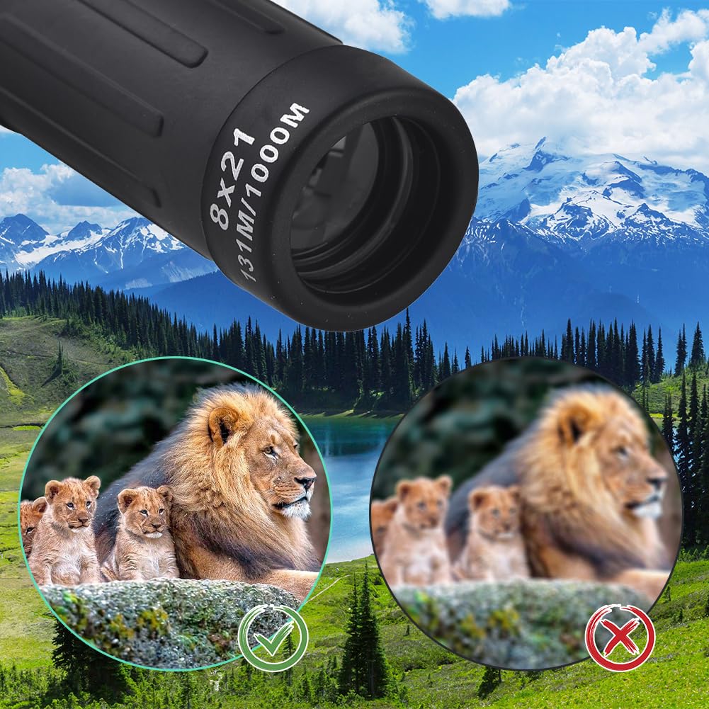 Joyzan Monocular Telescope, 8X Handheld Wide Angle Telescope Spotting Scope Wildlife Observers Eyepiece Compact Monocular Hd For