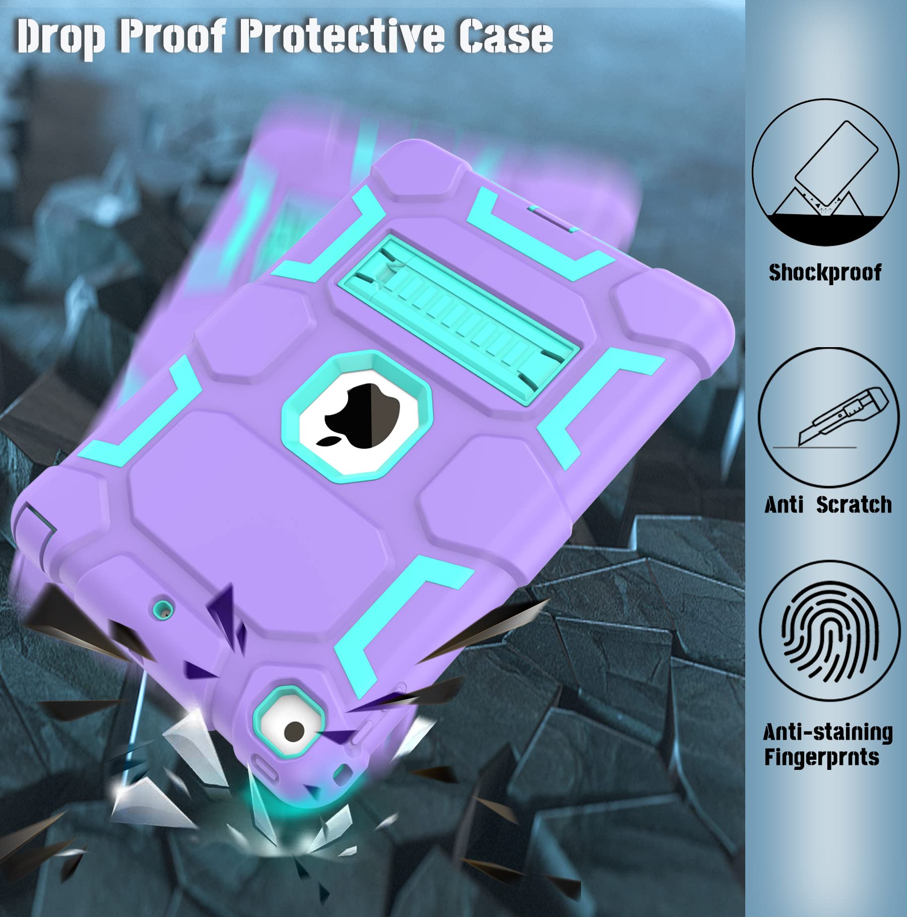 Ccmao Compatible With Ipad 6Th Generation Cases, Ipad 5Th Generation Case, Ipad 9.7 Case, Ipad Air 2 Case, Hybrid Shockproof Rug