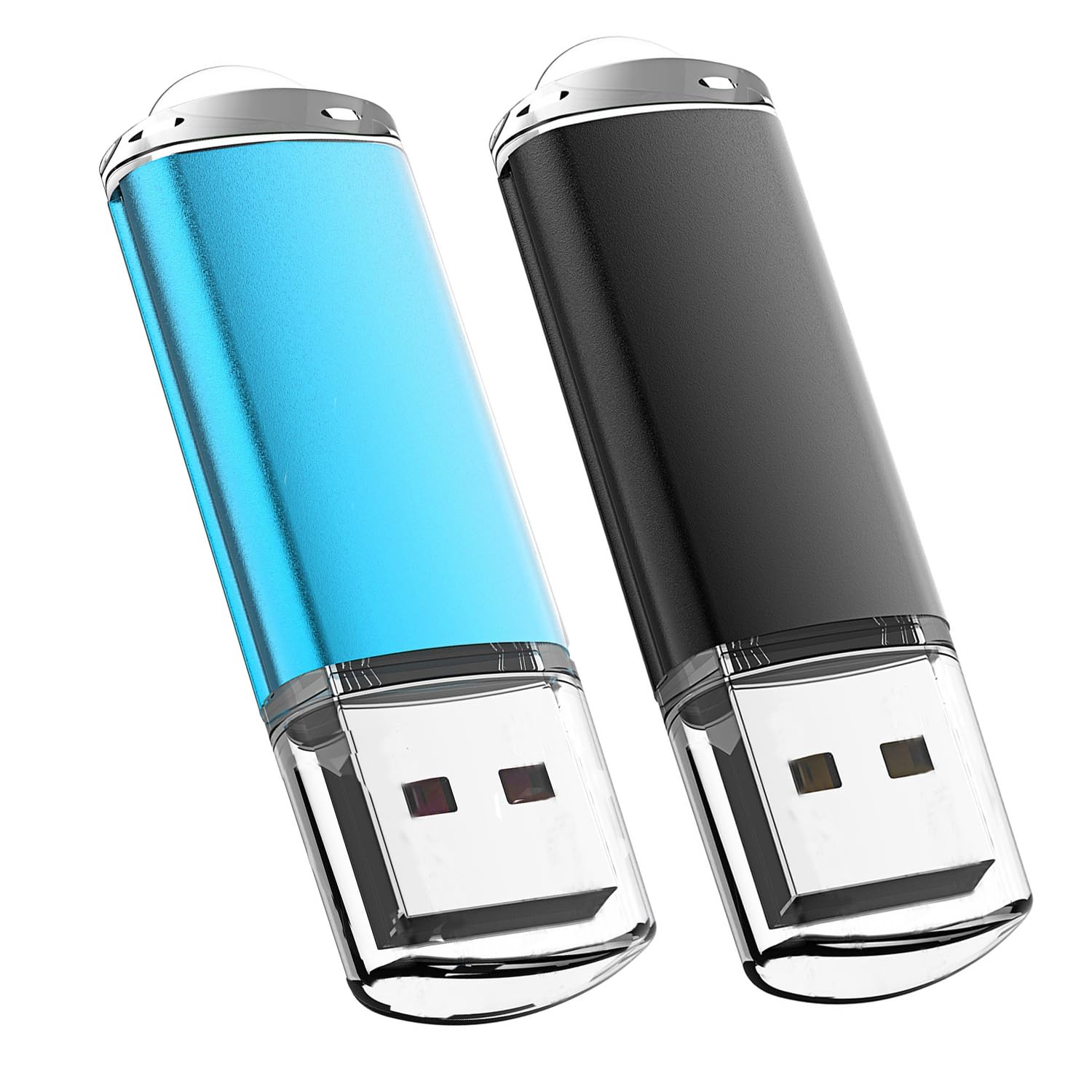 Usb Flash Drive 64Gb 2Pack, Maspen Usb Thumb Drives 2.0 High Speed Usb Memory Stick Pen Drive (Black, Blue,64 Gb)