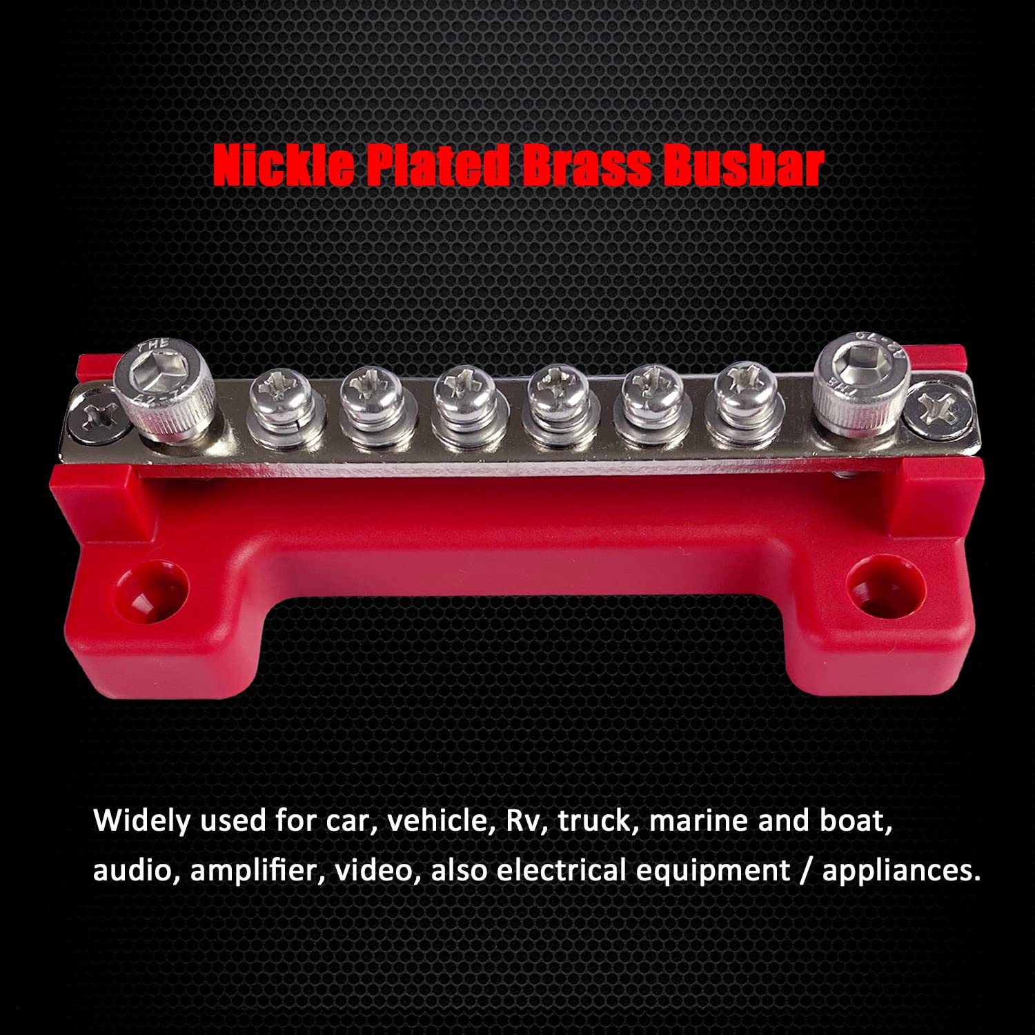 6 Terminals Bus Bar, Ampper 4'' Power Distribution Block Brass Battery Busbar Junction For Car Vehicle Rv Truck Marine Boat Audi