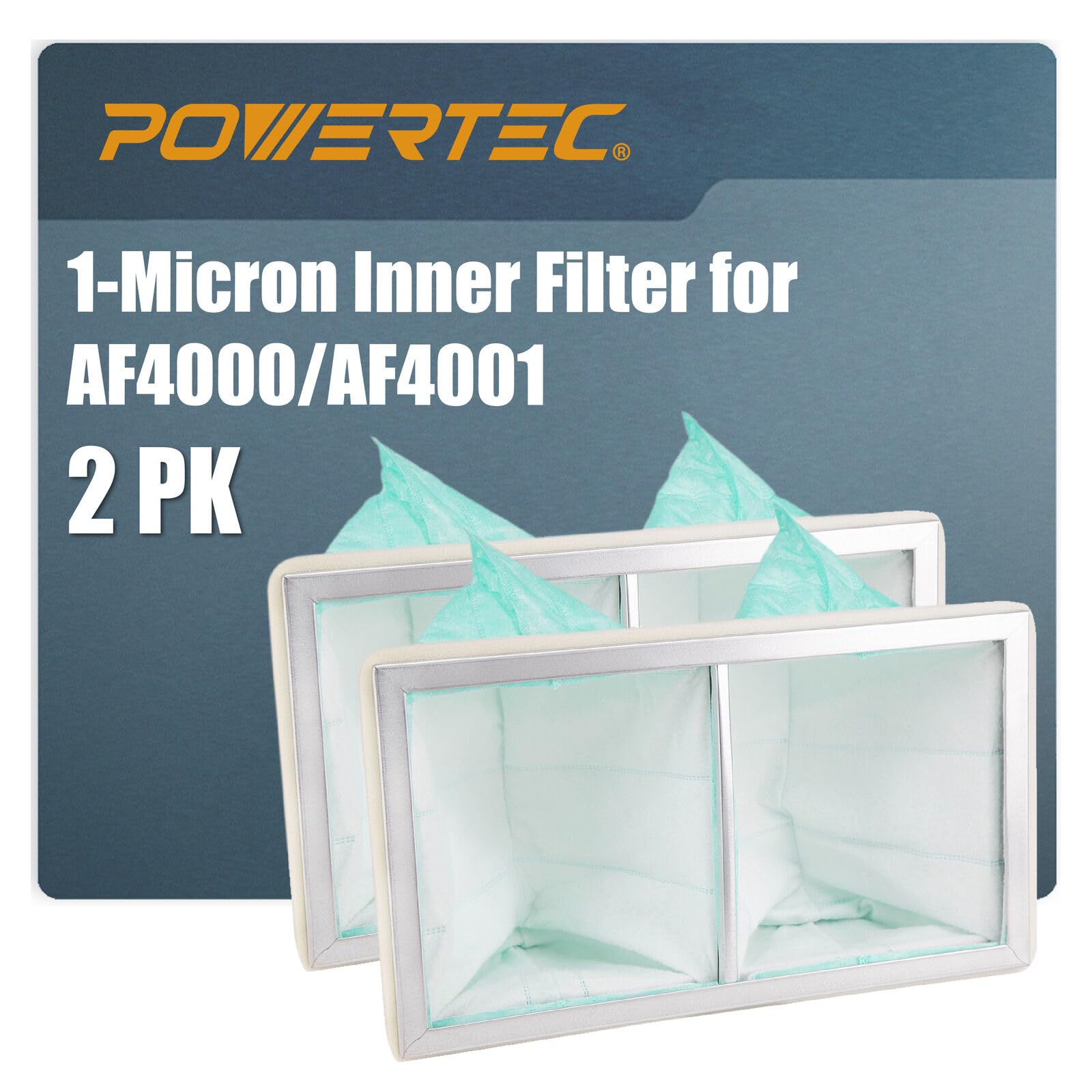 Powertec 1 Micron Inner Filter For Wen 3410/ Powertec Af4000, Af4001 Air Filtration Systems Woodworking For Workshop & Garage, R