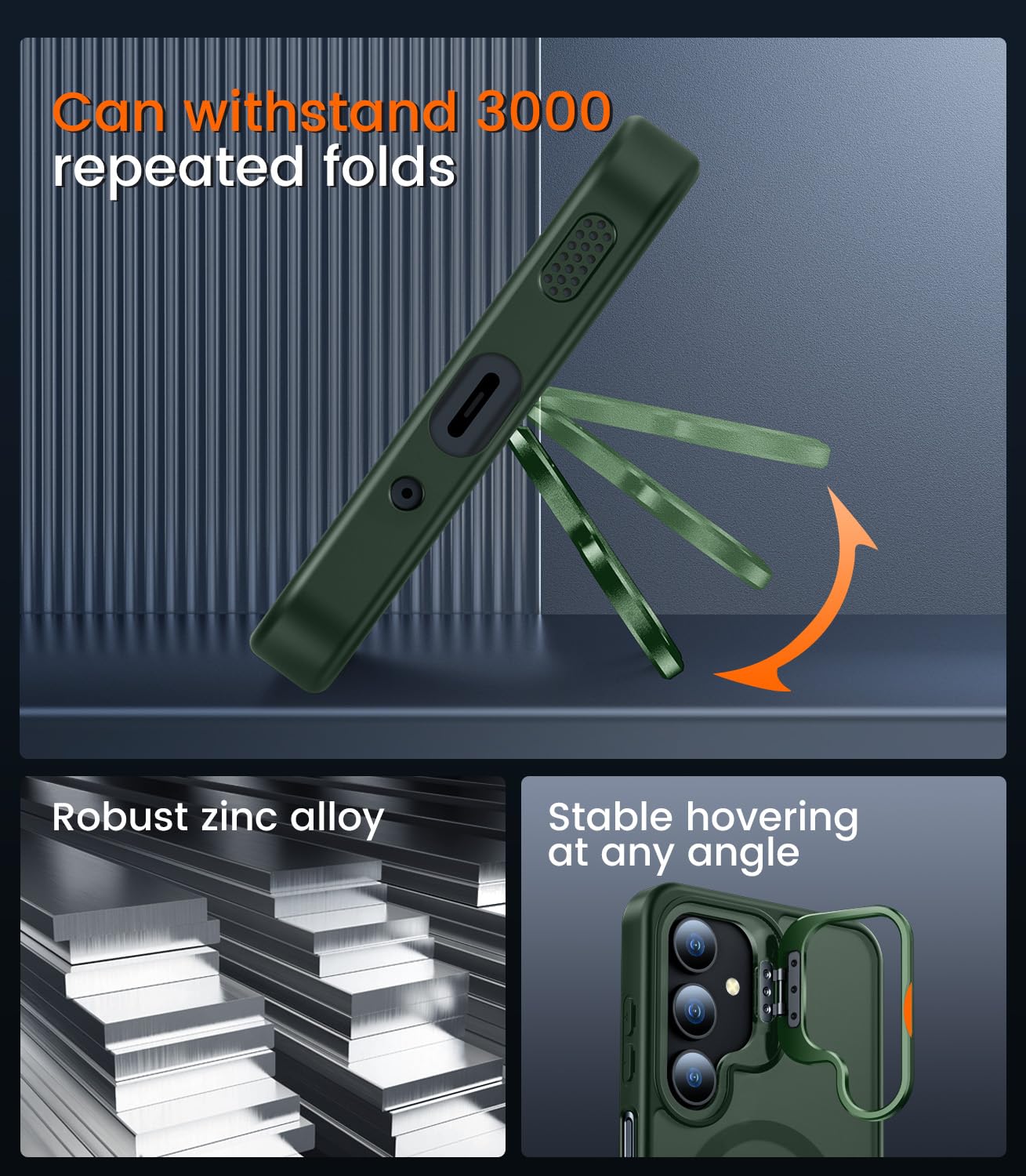 Tobovon For Samsung Galaxy A16 5G Case, Fits Magsafe, With Built-In Camera Ring Stand & Sceen Protector, Slim Translucent Matte