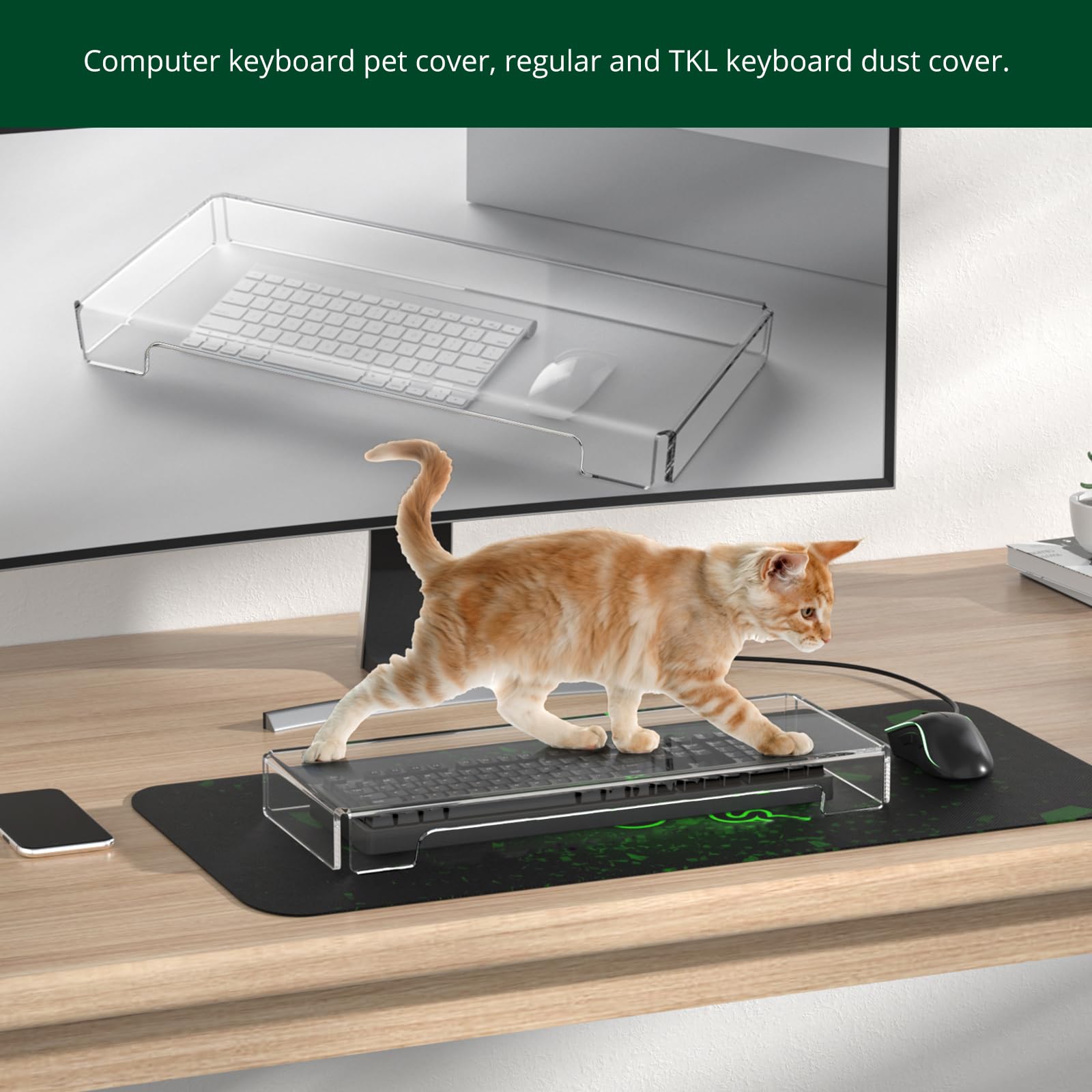 Computer Keyboard Cape Bosscasa Acrylic Computer Keyboard Cover, Mechanical Keyboard Dust ...