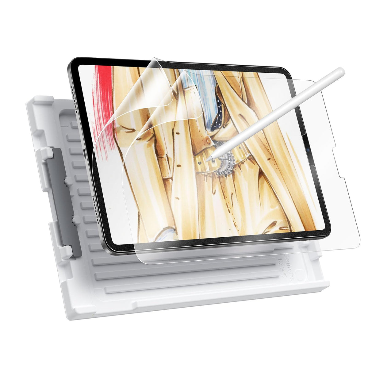 Esr 2 Pack Paperfeel Screen Protector For Ipad Pro 12.9 (2022/2021/2020/2018), Write And Draw Like On Paper, Anti-Scratch With Easy Application Tray, Thin And Responsive
