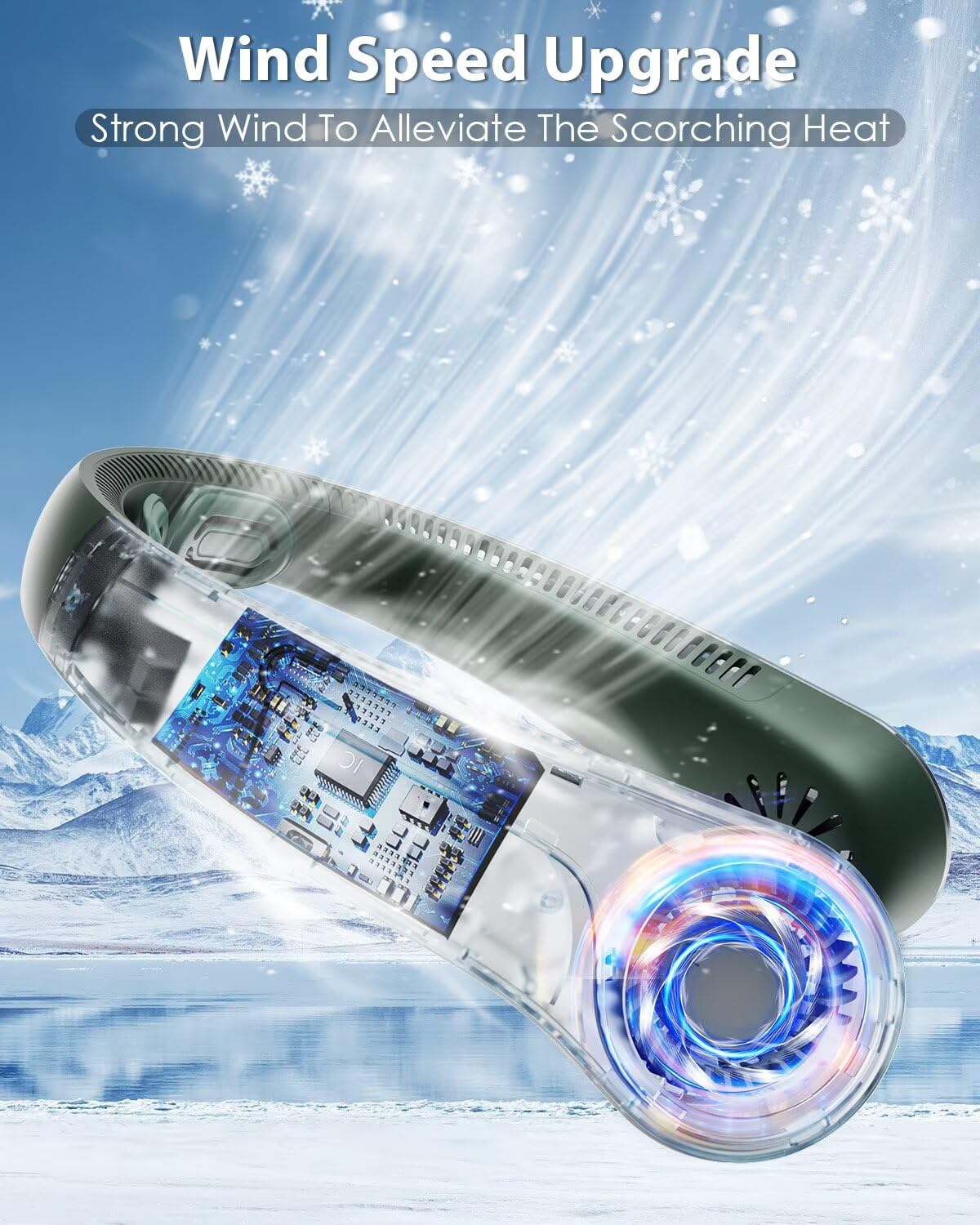 Portable Neck Fan - Neck Fans That Blow Cold Air, Hands-Free Usb Rechargeable Wearable Personal Fan With Neckbrace, 5 Adjustable