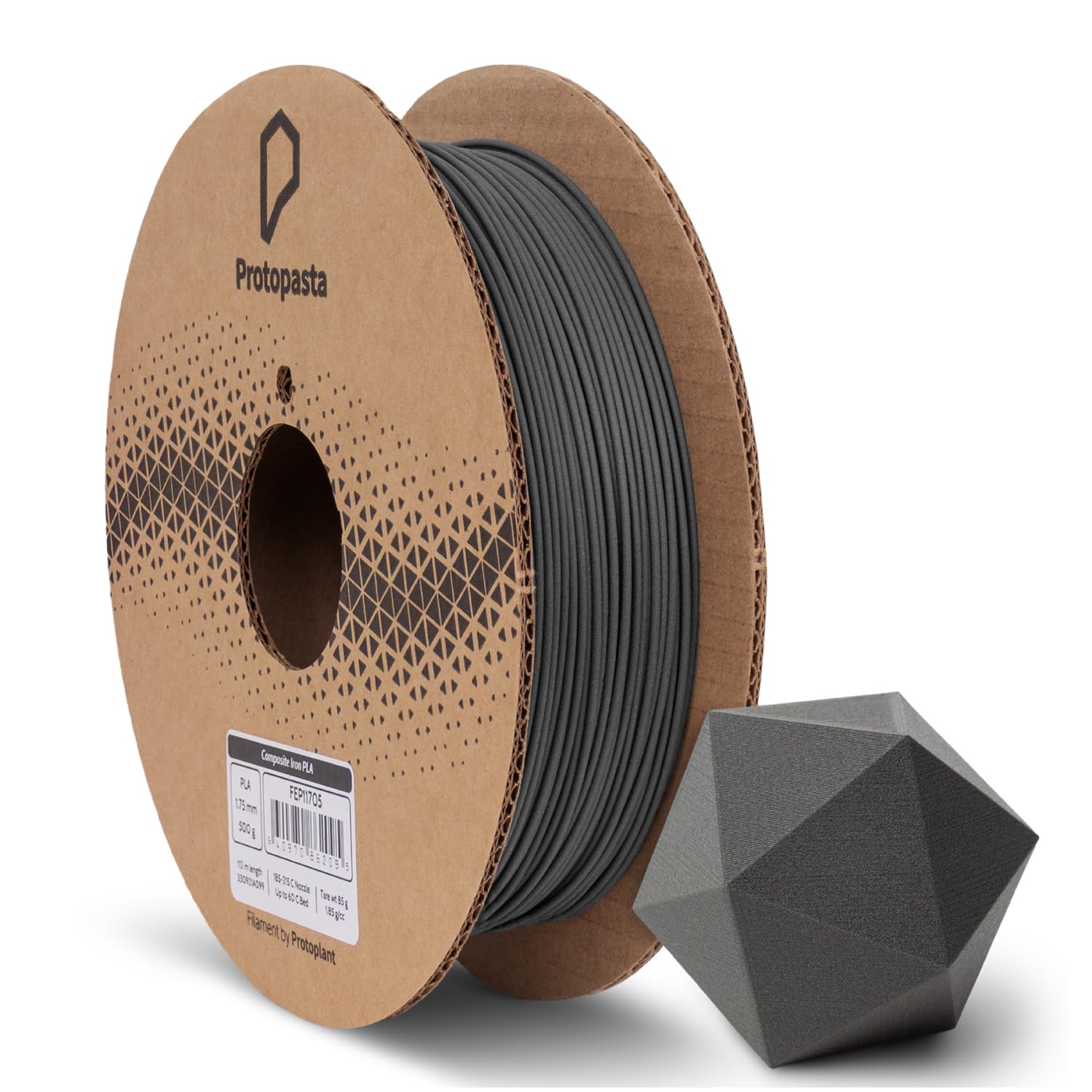 Protopasta Ferromagnetic Iron Pla 3D Printer Filament | Protoplant Metal Filled Pla Plastic Printer Filament With 45% Metal | Pa