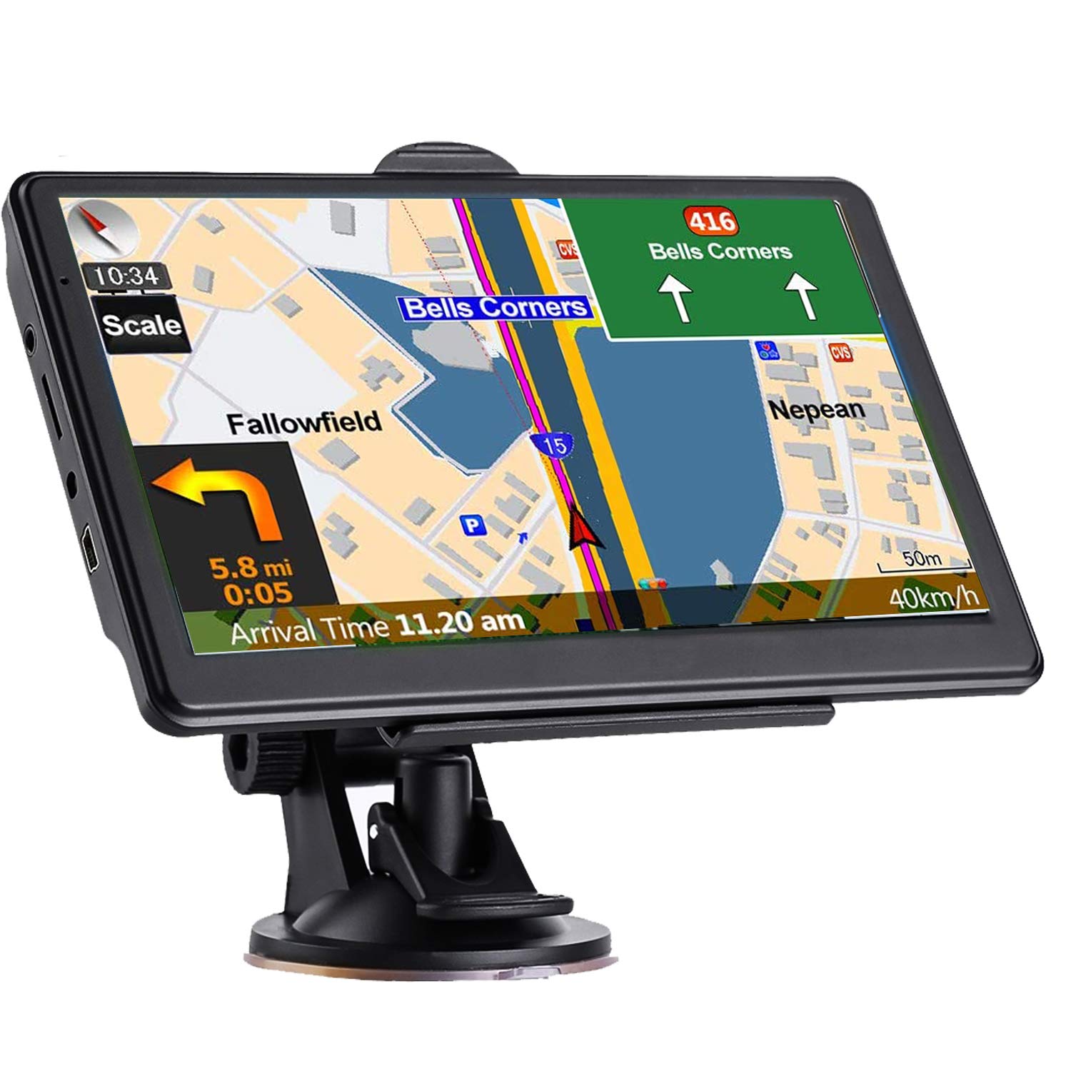 Gps Navigation For Car , Latest 2023 Map,7 Inch Touch Screen Real Voice Spoken Turn By Turn Direction Reminding Navigation Syste