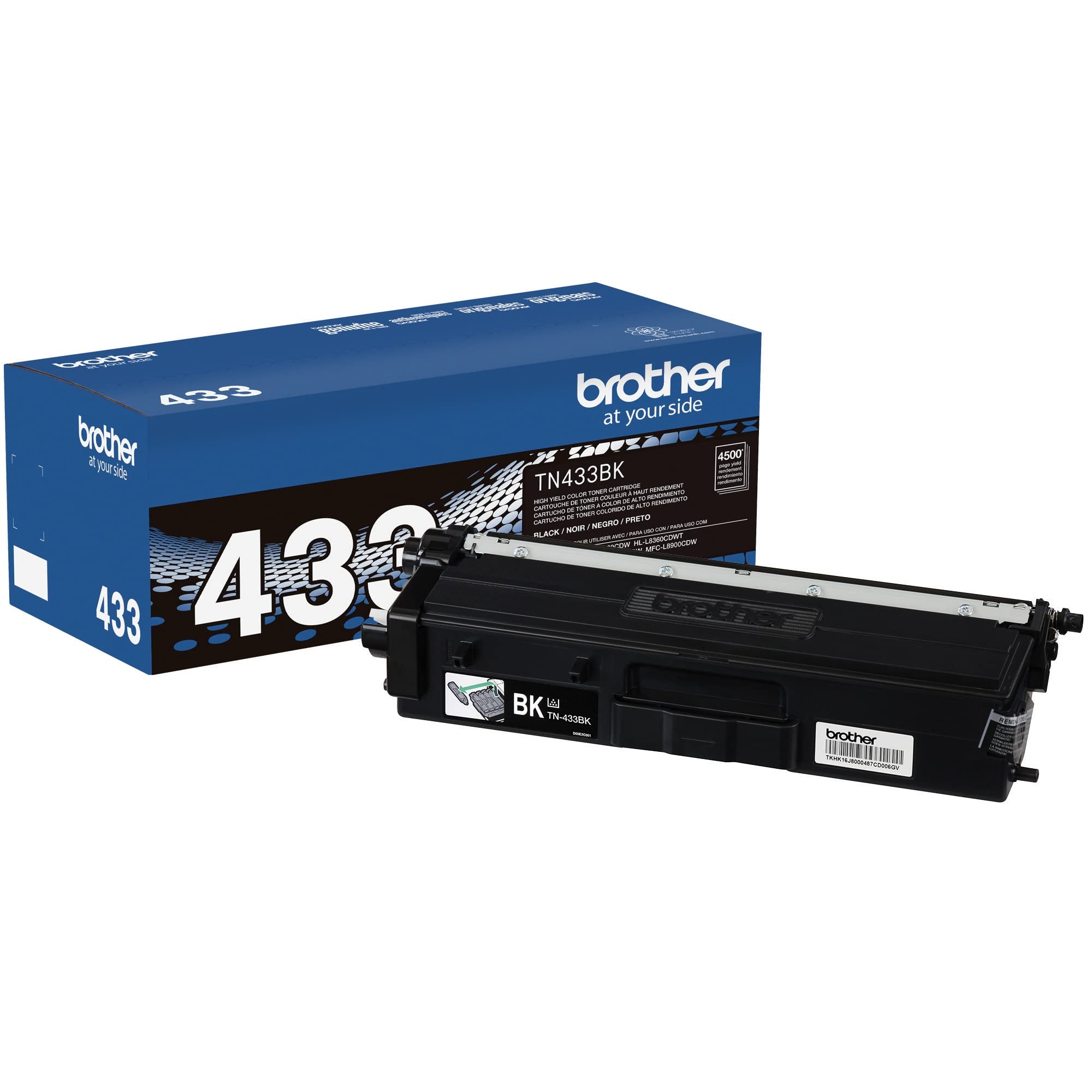 Brother Genuine Tn433Bk High Yield Toner Retail Packaging, Black, 1 Size