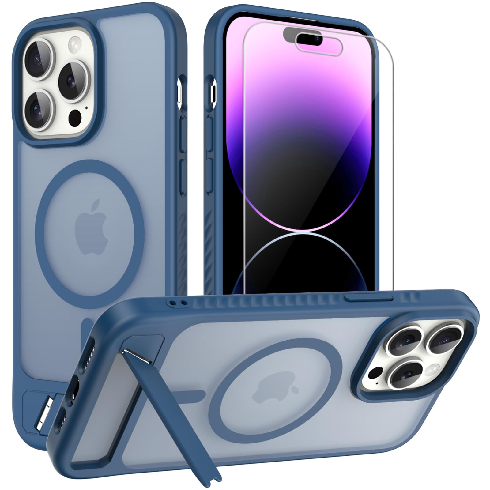For Iphone 14 Pro Max Case: [Fit For Magsafe] Strong Magnetic & Invisible Stand, Military-Grade Protection With Screen Protector