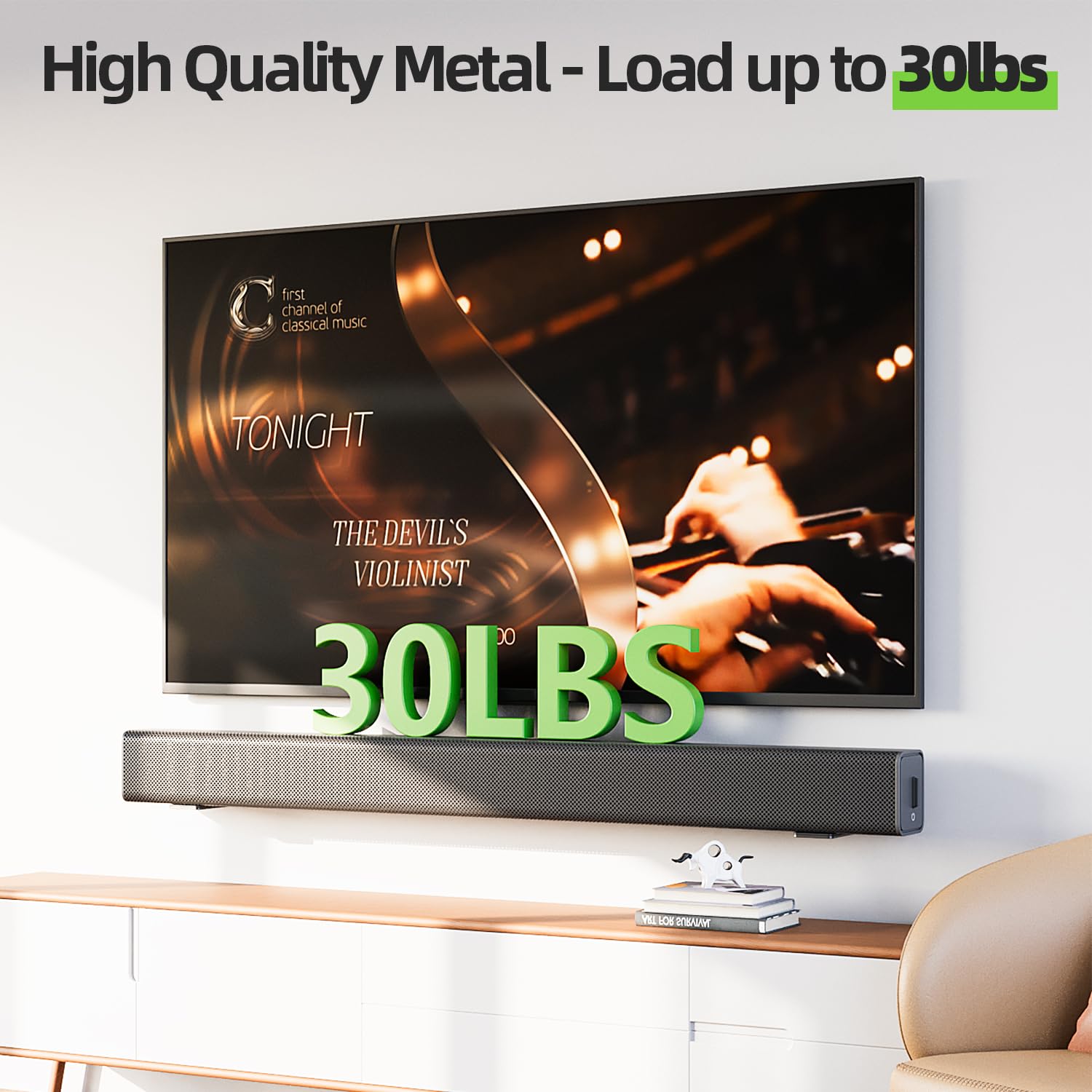 Usx Mount Soundbar Mount For Samsung, Sony, Lg, Vizio, Bose, Onn & More Sound Bar Mounts-Universal Soundbar Mounting Bracket Und