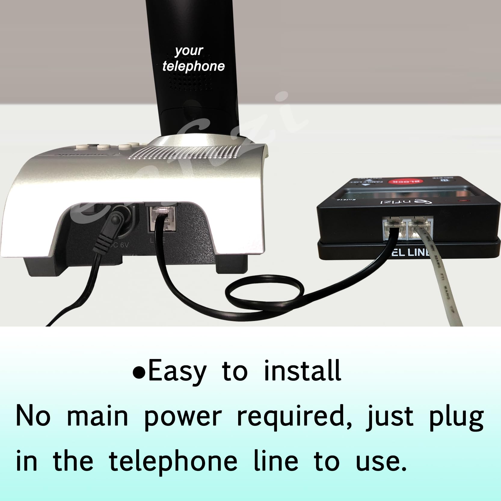 Enf510 Call Blocker For Landline Phones/Answering Machine/Home Cordless Phones, Works With All Analog Telephones, Block Unwanted