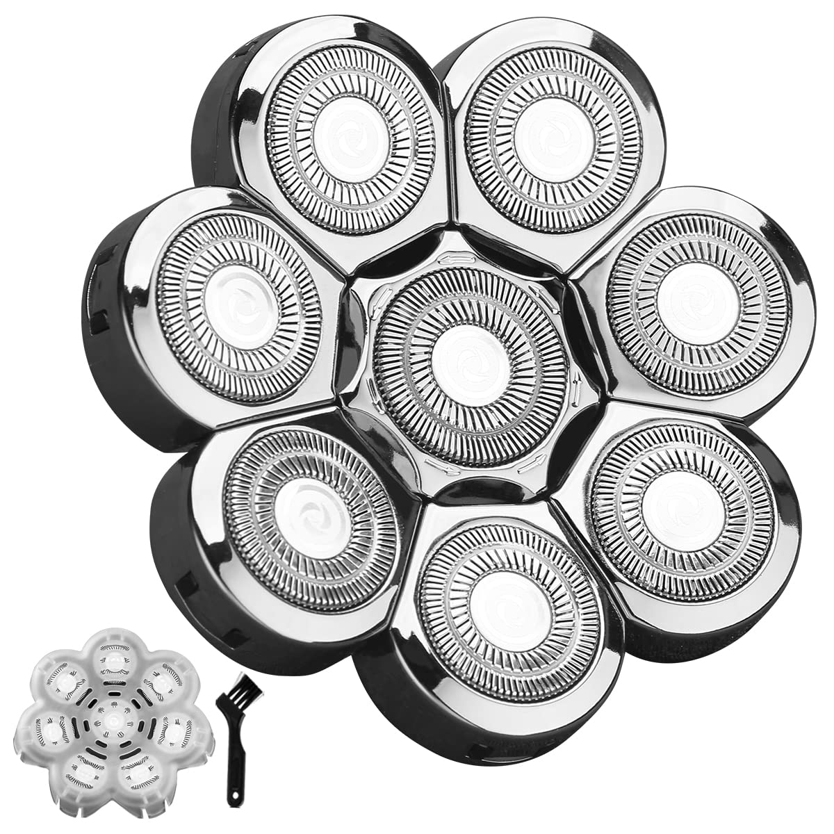 Vrmeta Floating Shaver Blades   8D Sharp Stainless Steel Men'S Electric Shaver Replacement Heads (8 Heads, Silvery)