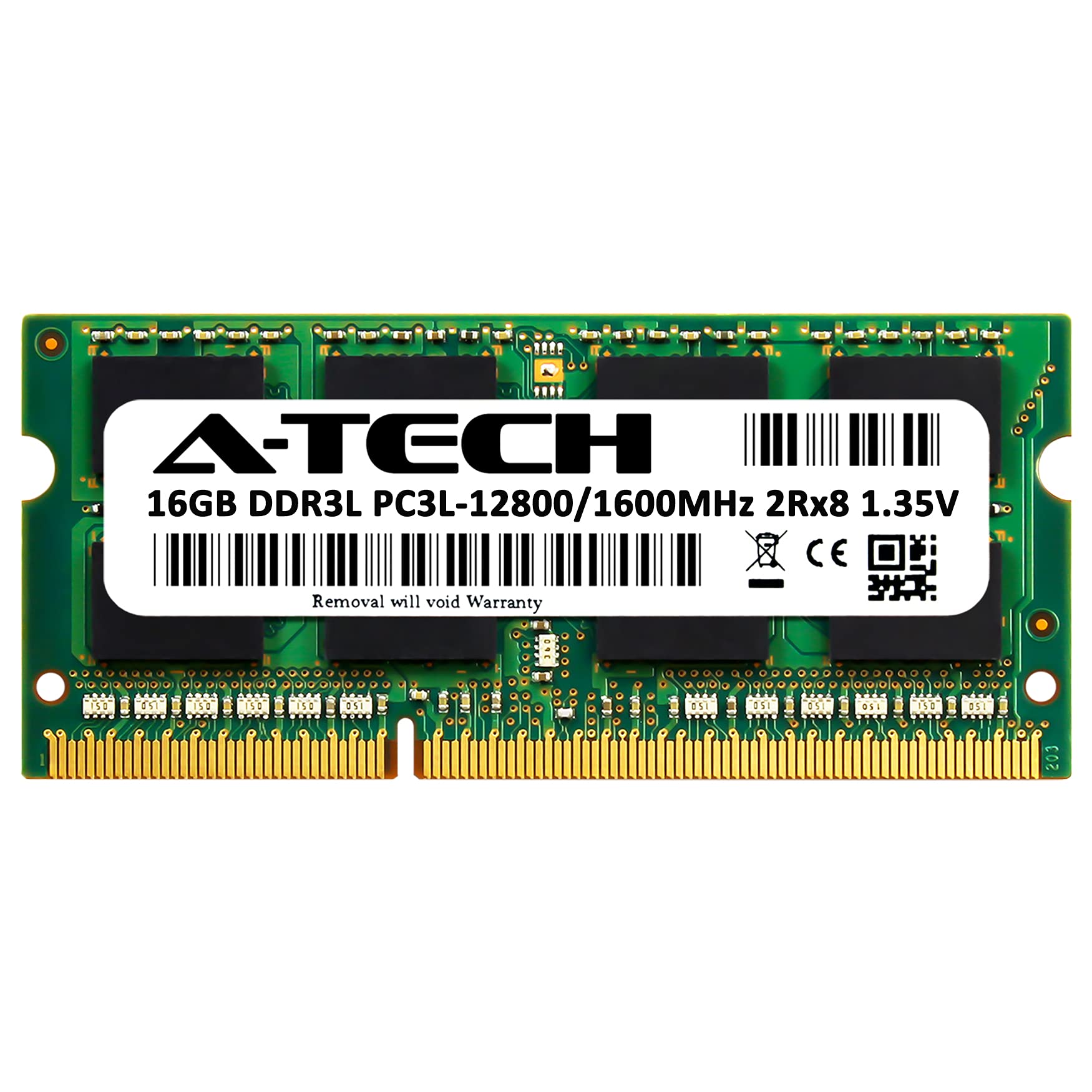 A Tech 16Gb Ddr3/Ddr3L 1600Mhz Pc3L 12800 (Pc3 12800) Cl11 Sodimm 2Rx8 1.35V 204 Pin Non Ecc So Dimm Laptop Ram Memory Module
