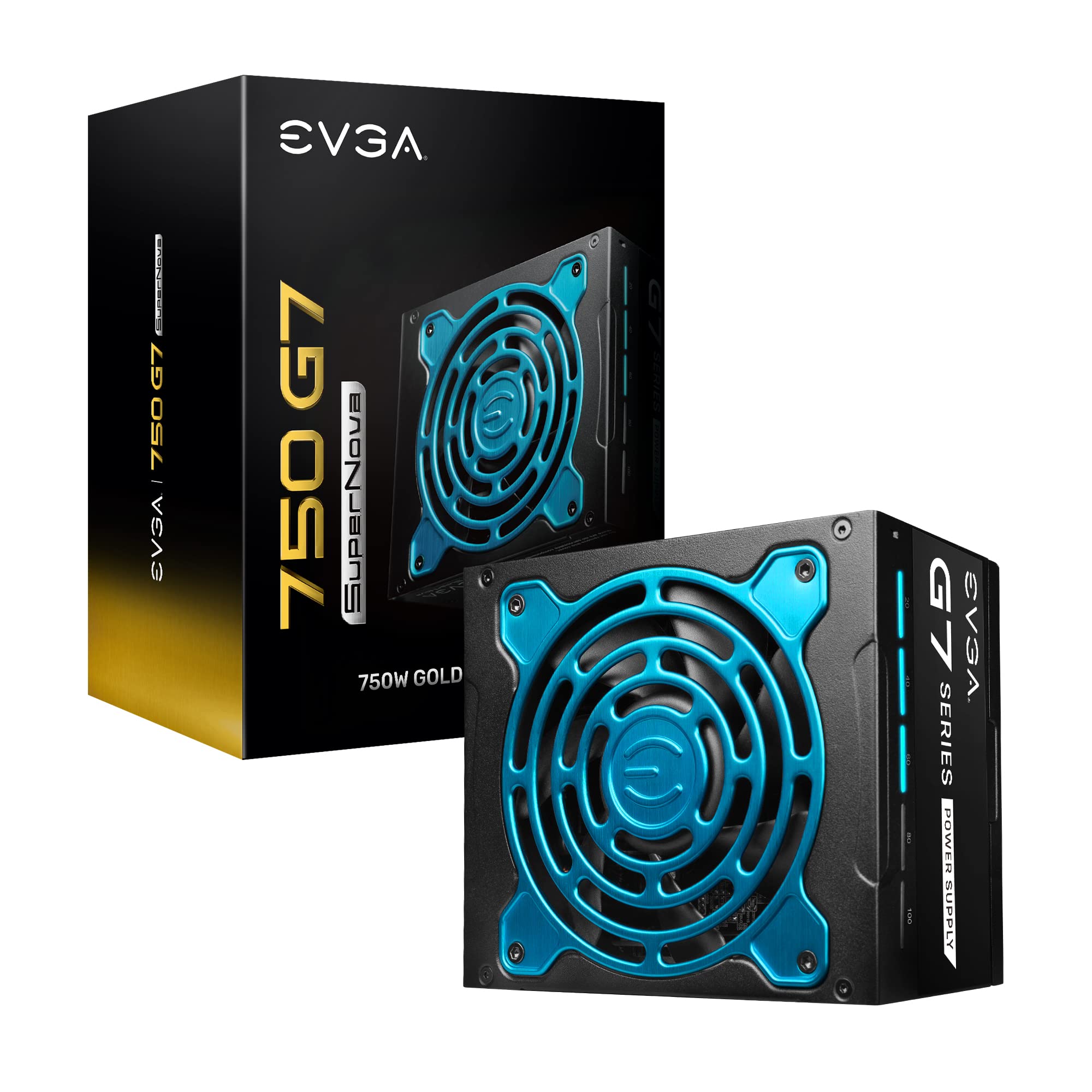 Evga Supernova 750 G7, 80 Plus Gold 750W, Fully Modular, Eco Mode With Fdb Fan, 10 Year Warranty, Includes Power On Self Tester,