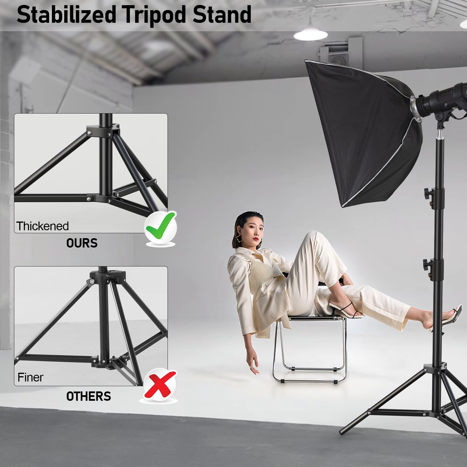 Yijyi Photography Light Stand, 110''/9.2Ft/280Cm Portable Reverse Folding Tripod With Travel Bag Aluminum Heavy Duty For Camera,