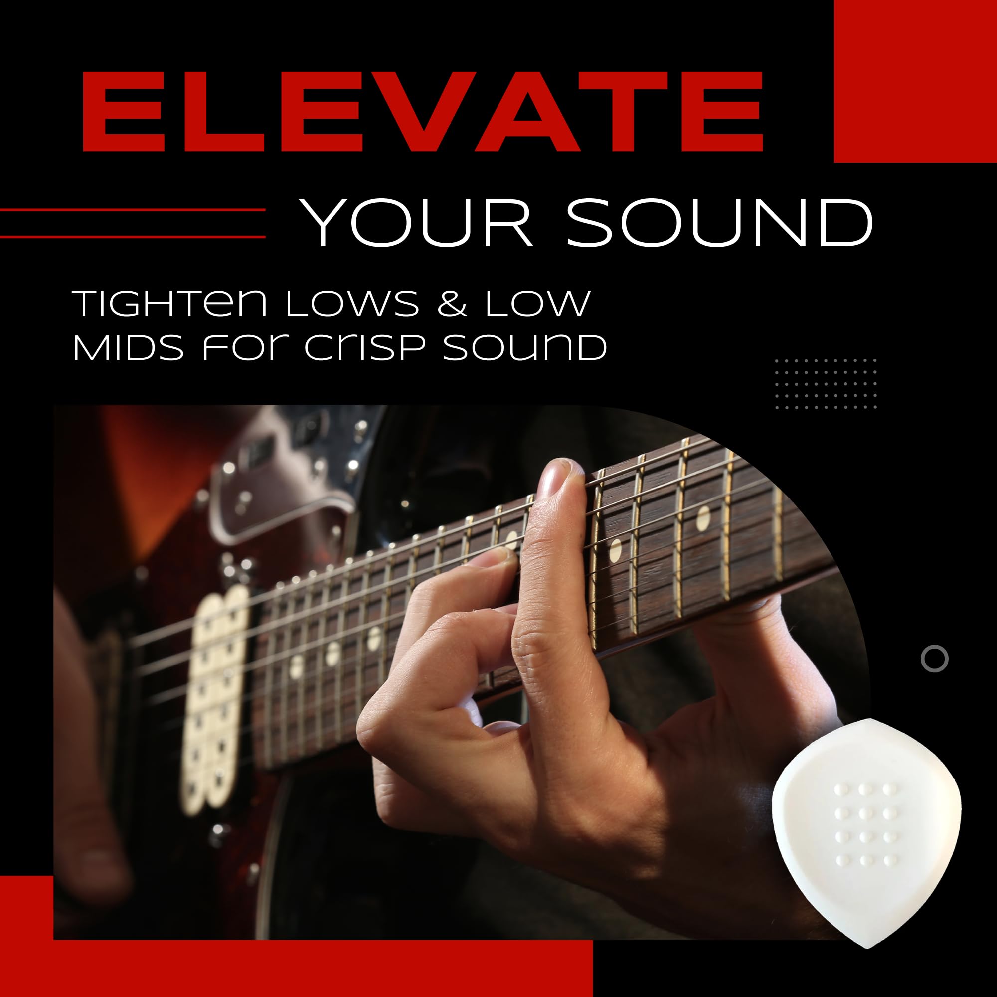 Acoustik Attak Stealth Structured Guitar Pick   Small Beveled Guitar Picks, Unique Tone (10 Pack, White)