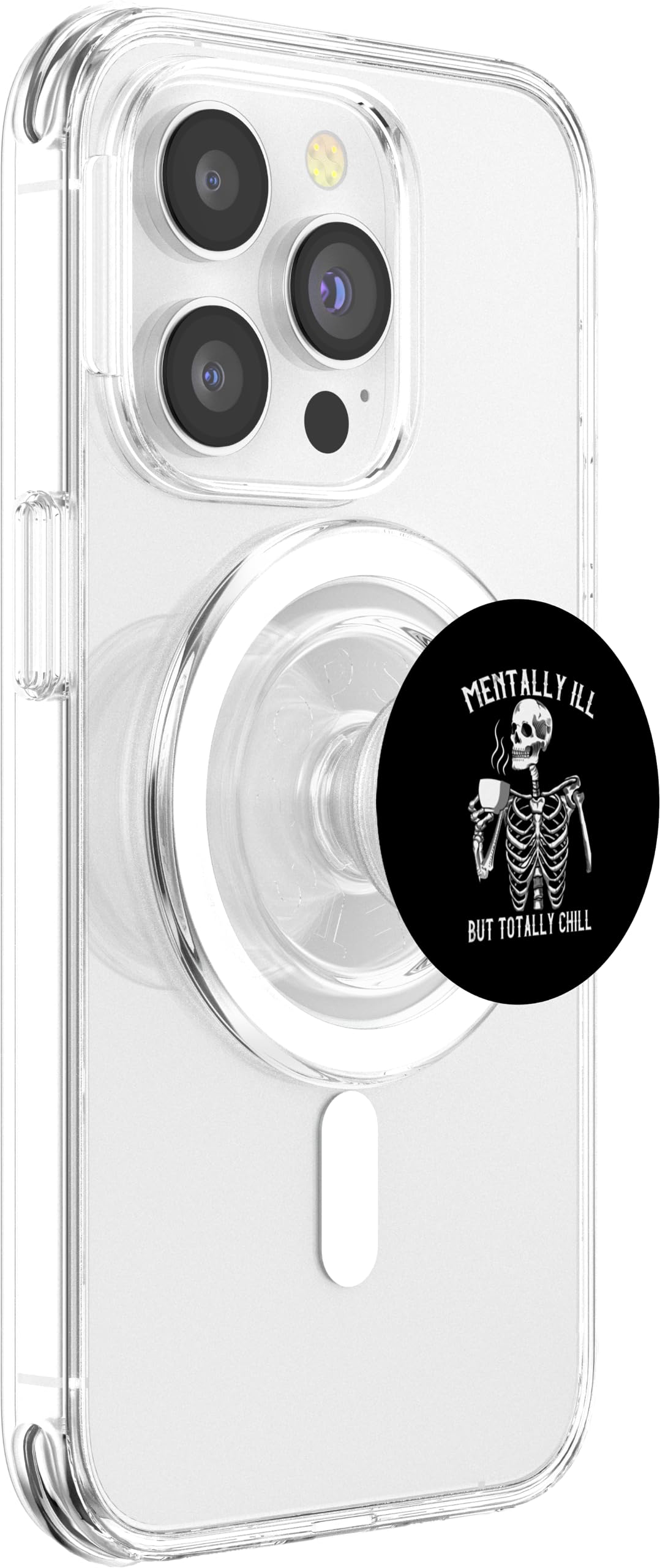 Skeleton Mentally Ill But Totally Chill Halloween Design Popsockets Magsafe Popgrip For Iphone